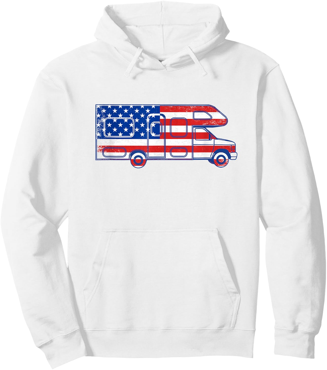 American Flag RV Class C Camper Vintage Women Men Hoodie - Hoodie | White