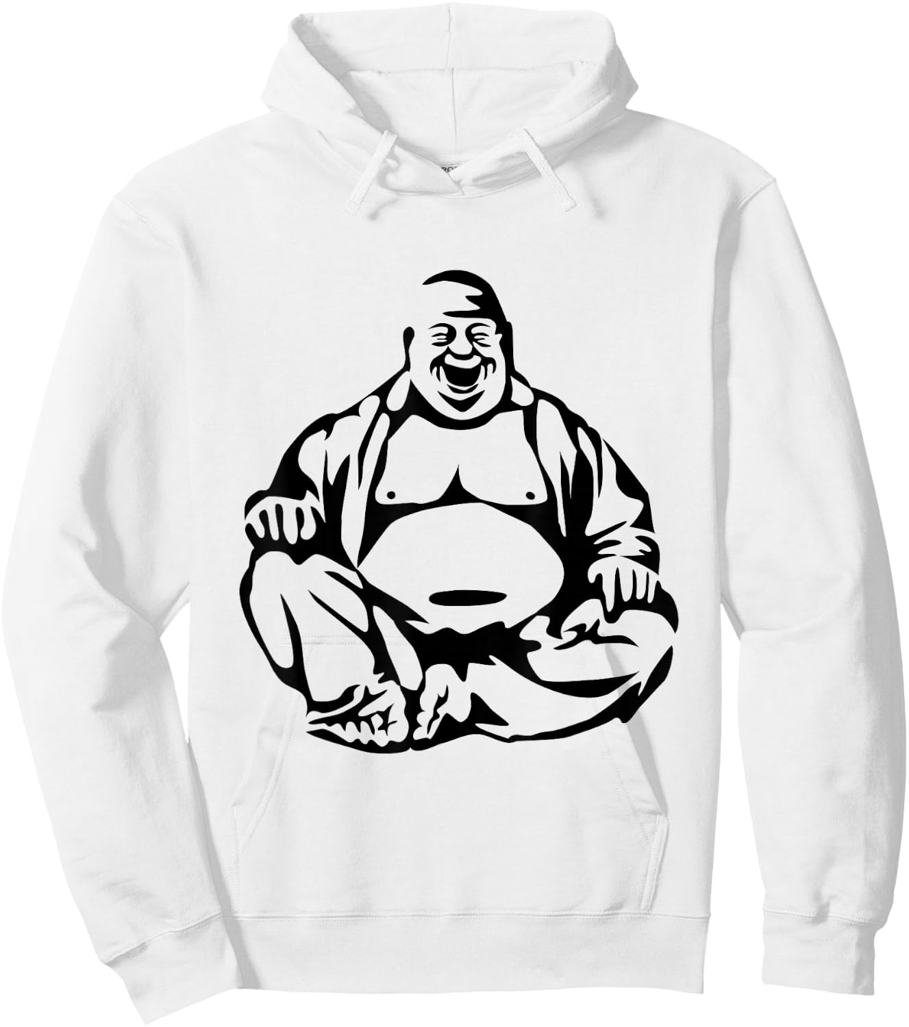 Laughing Buddha Fat Budai Buddhism Hoodie - Hoodie | White
