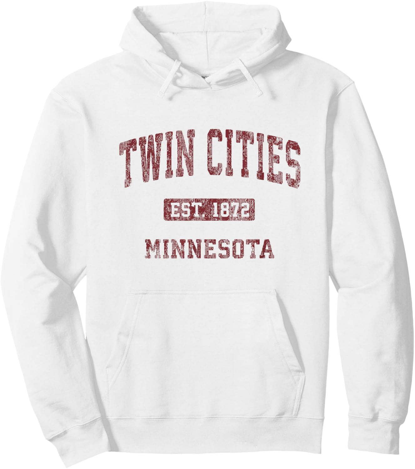 Twin Cities Minnesota MN Vintage Athletic Sports Design Hoodie - Hoodie | White