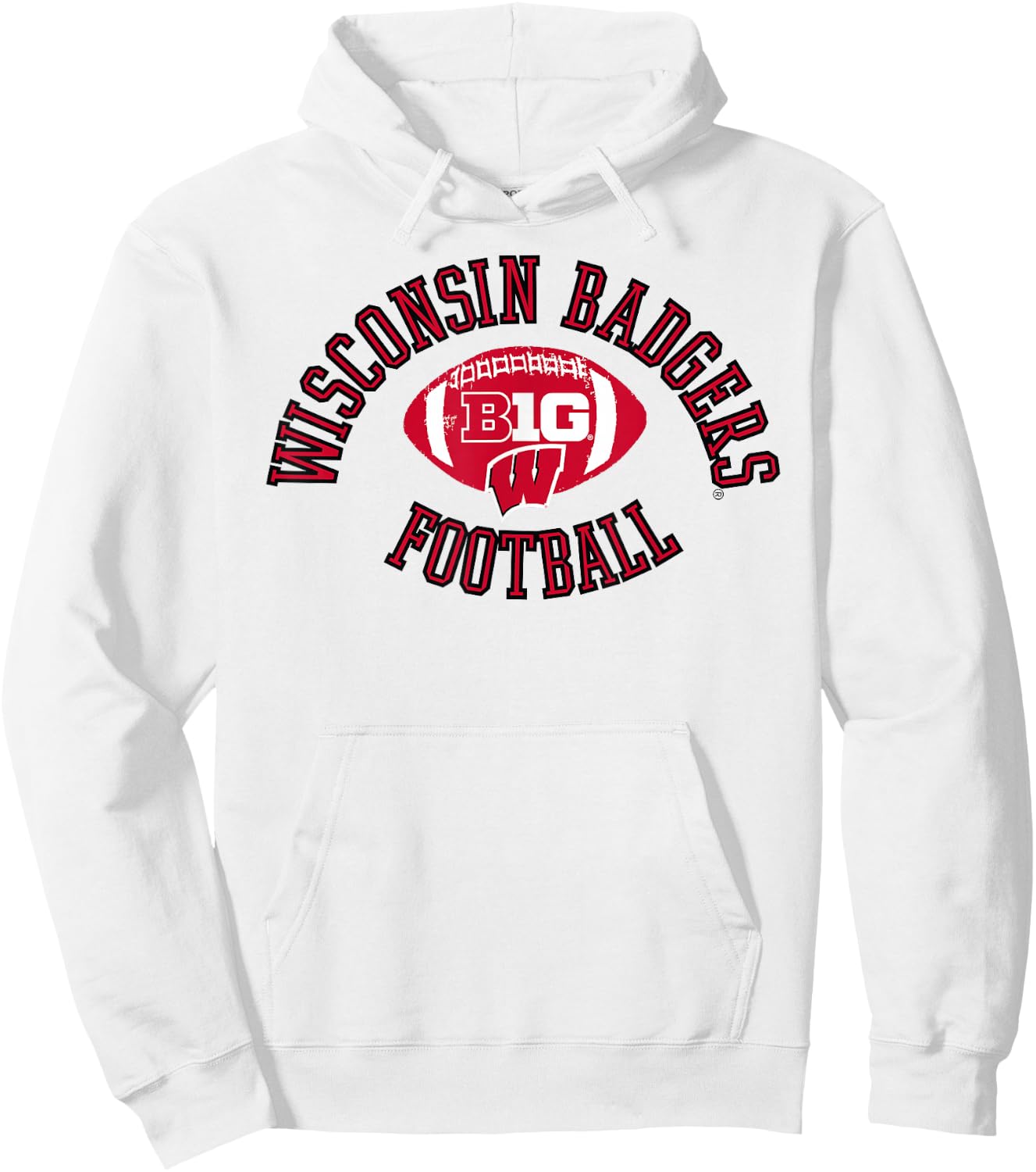 Wisconsin Badgers Big 10 Football Huddle Gray Hoodie - Hoodie | White