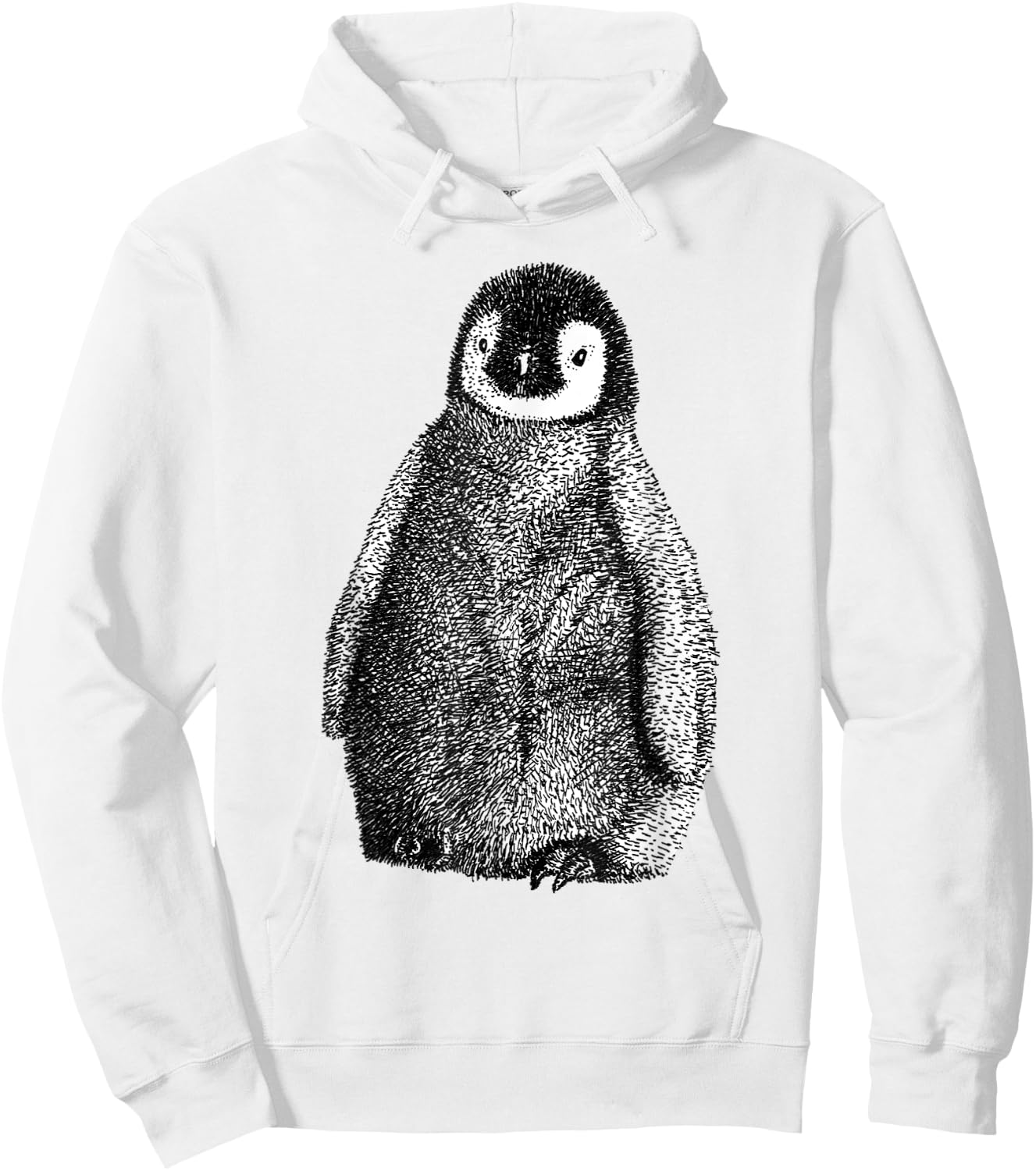 Cute Baby Emperor Penguin Illustration Hoodie - Hoodie | White
