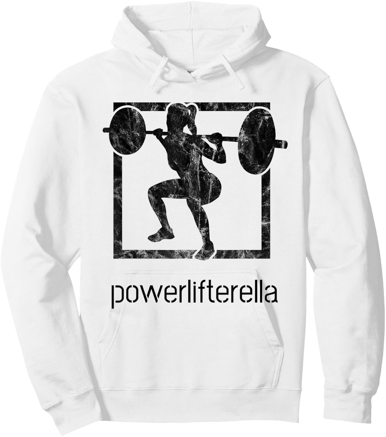 Powerlifterella Women Retro Squat Gym Lifting Workout Hoodie - Hoodie | White