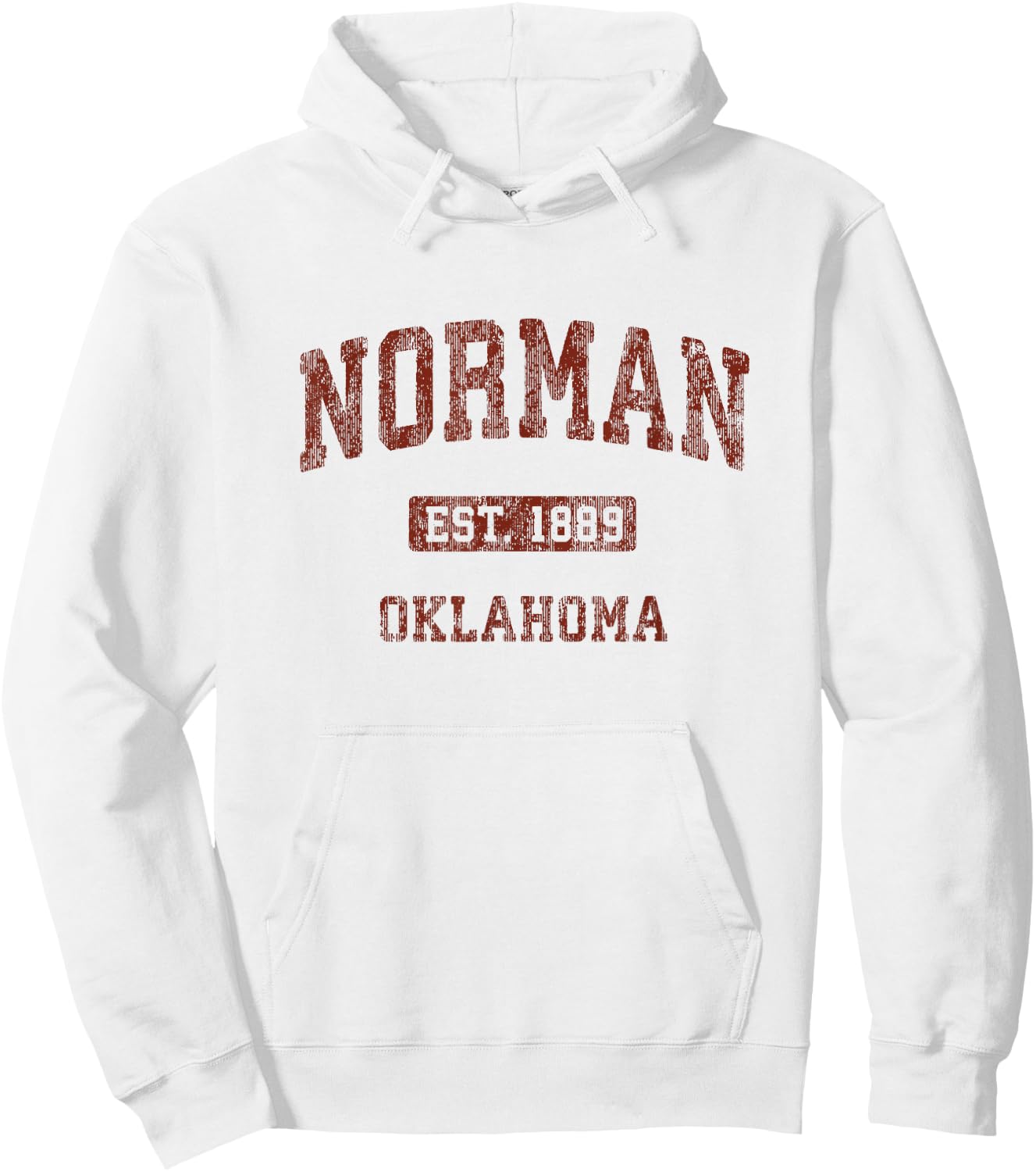 Norman Oklahoma OK Vintage Athletic Sports Design Hoodie - Hoodie | White