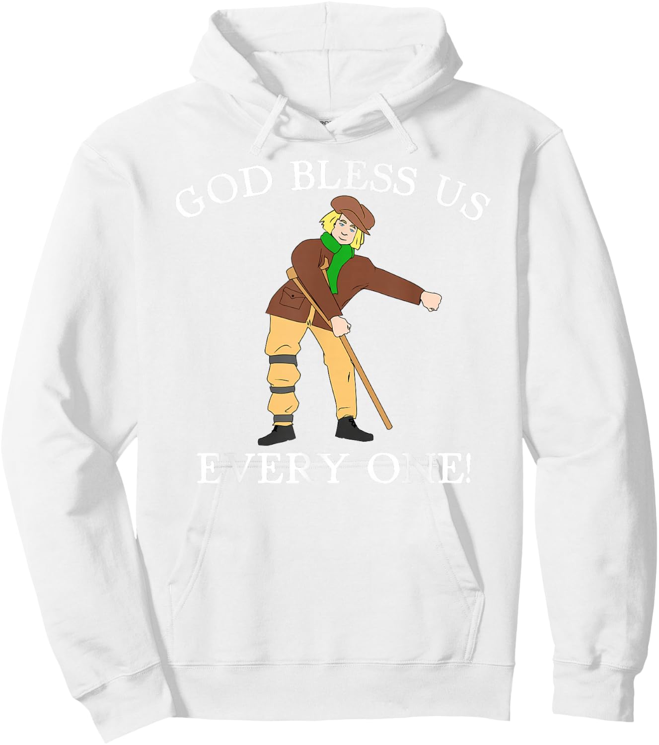 Floss Dance Christmas Carol Tiny Tim God Bless Us Everyone Hoodie - Hoodie | White