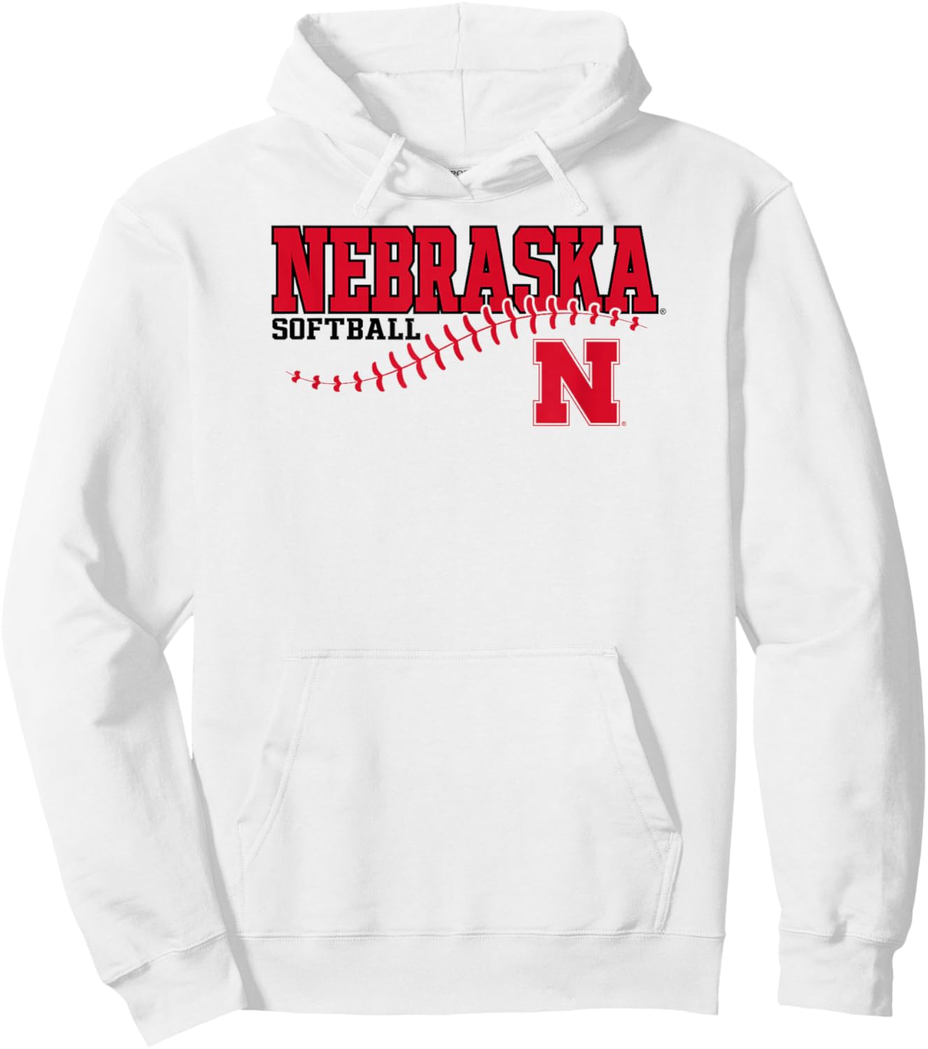 Nebraska Cornhuskers Softball Laces White Hoodie - Hoodie | White