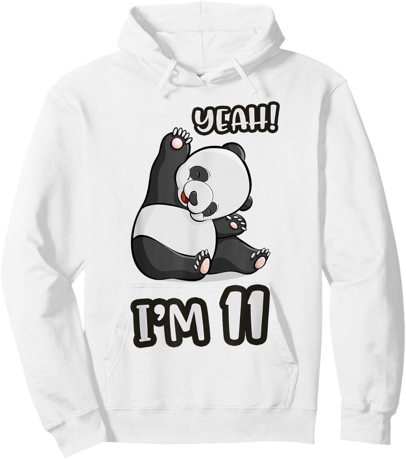 Panda 11th Birthday yeah im 11 Years old girl Gift Hoodie - Hoodie | White