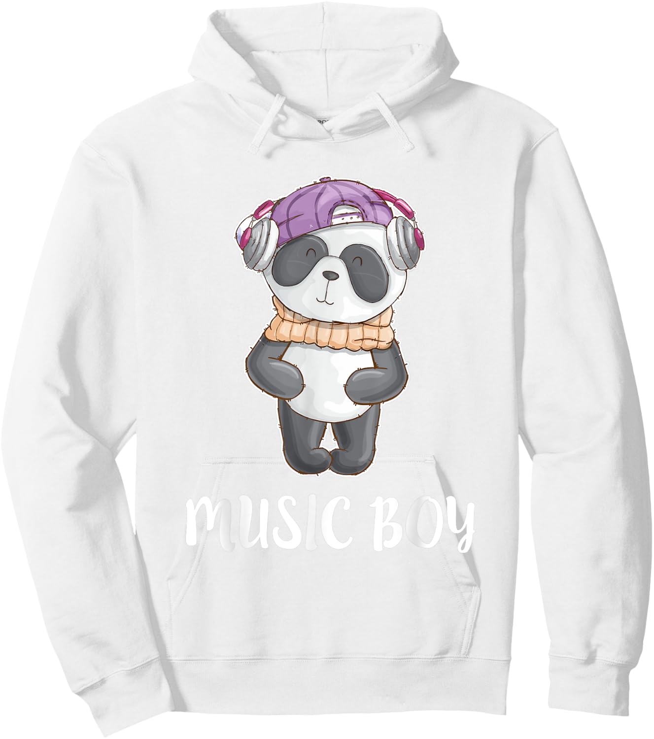 Dj Panda Headphones T Shirt Cute Music Boys Kids Hoodie - Hoodie | White