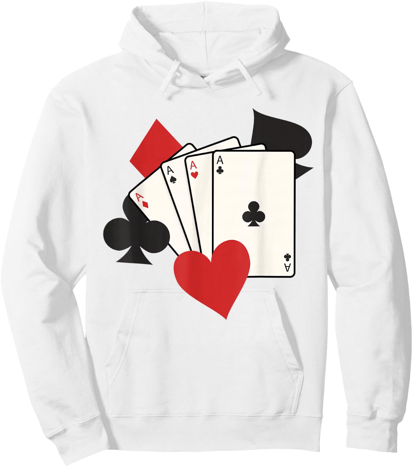 Aces Playing Cards Hoodie - Hoodie | White