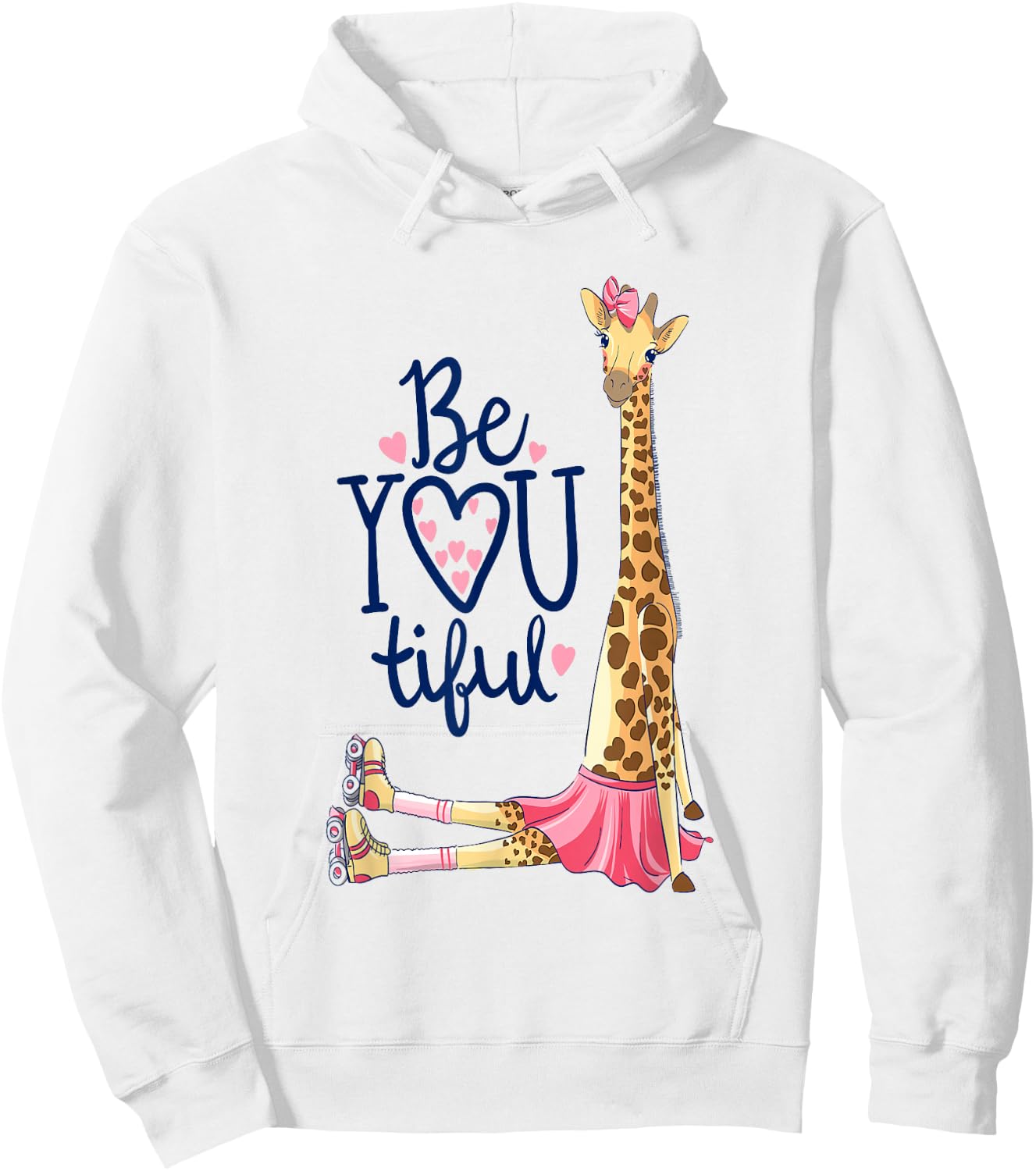 Beautiful Giraffe | Inspire Be You Giraffe Animal Hoodie - Hoodie | White