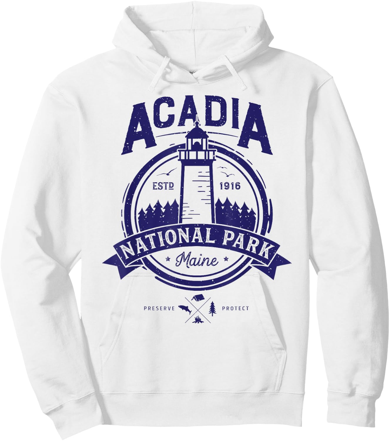 Acadia National Park T Shirt Maine Vintage Men Women Gifts Hoodie - Hoodie | White