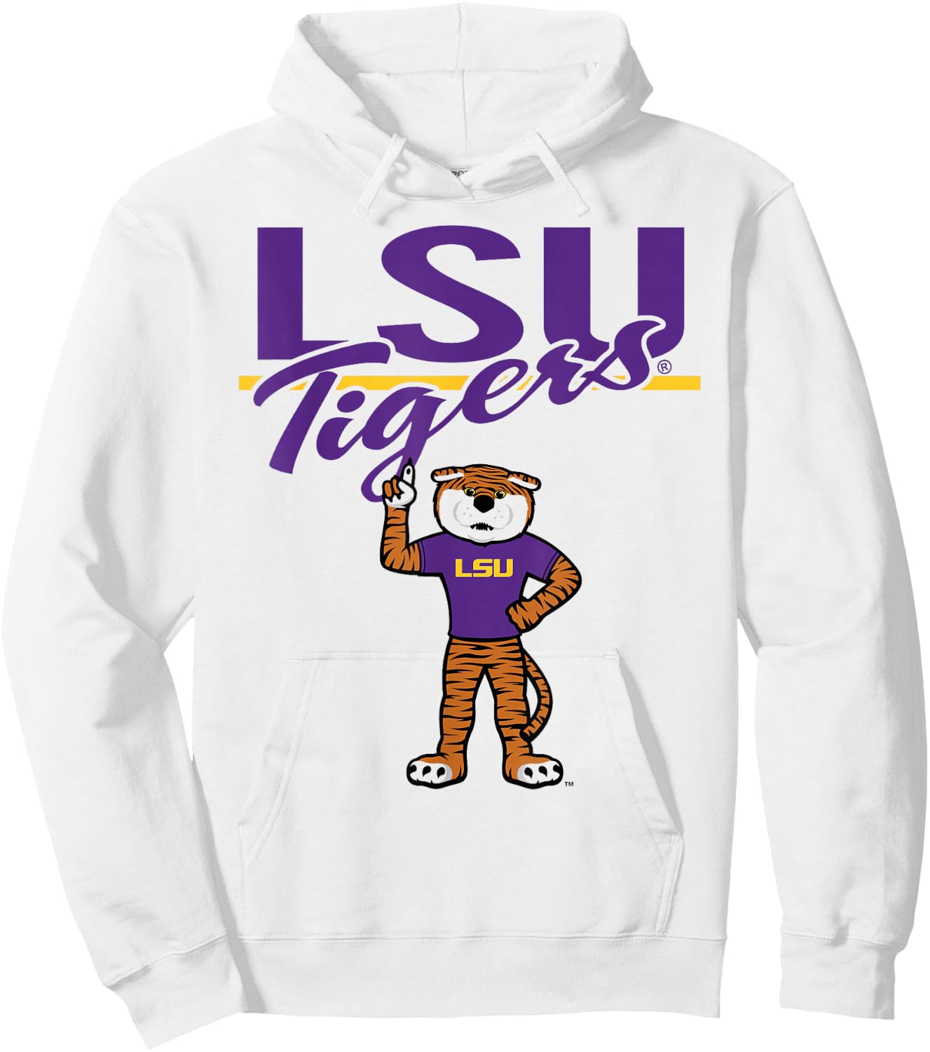 LSU Tigers Mascot White Officially Licensed Hoodie - Hoodie | White