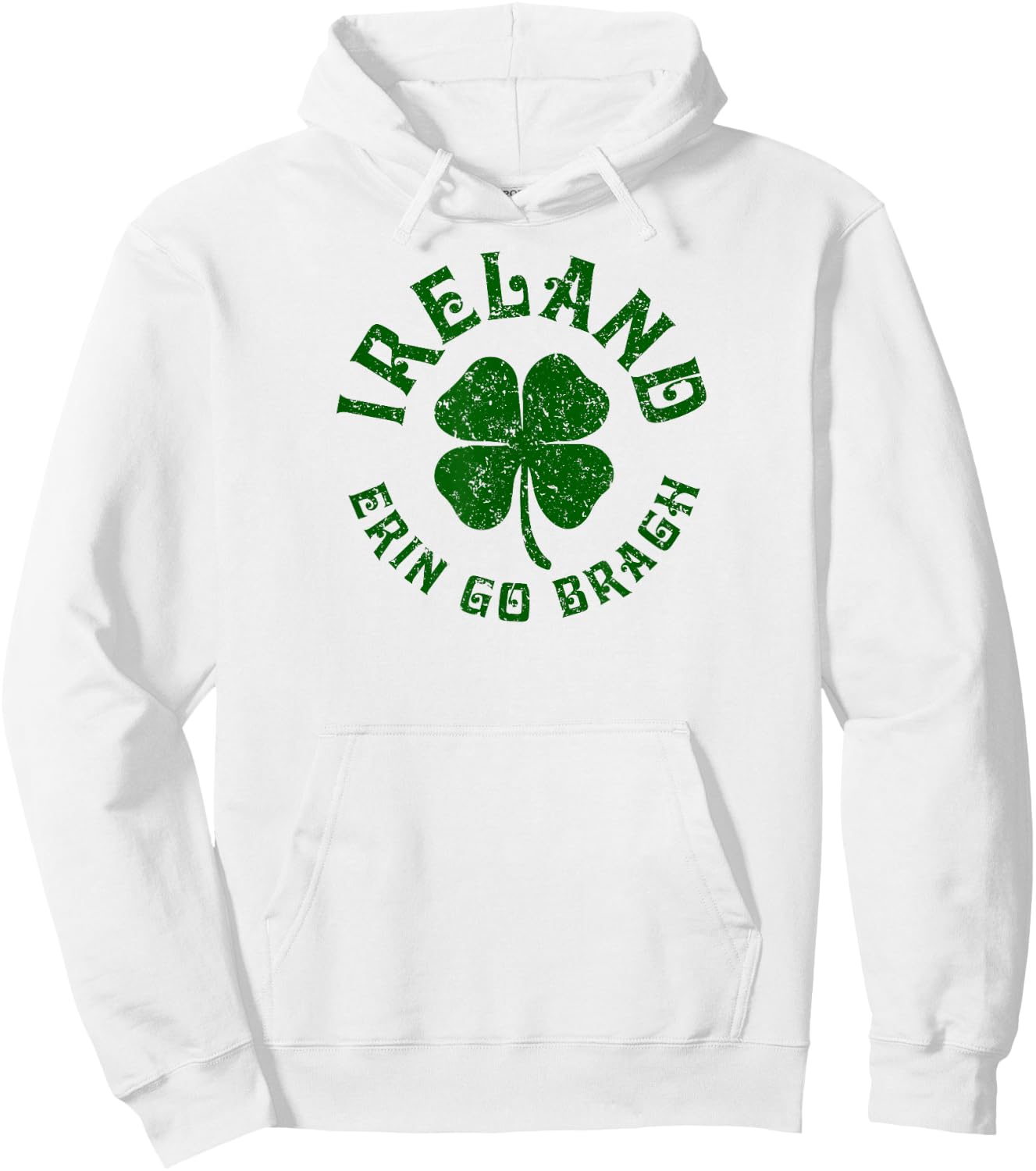 Ireland Erin Go Bragh Shamrock Hoodie - Hoodie | White