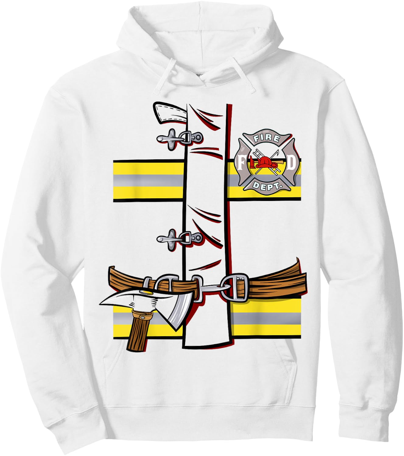 Firefighter Costume Shirt for Halloween Hoodie - Hoodie | White