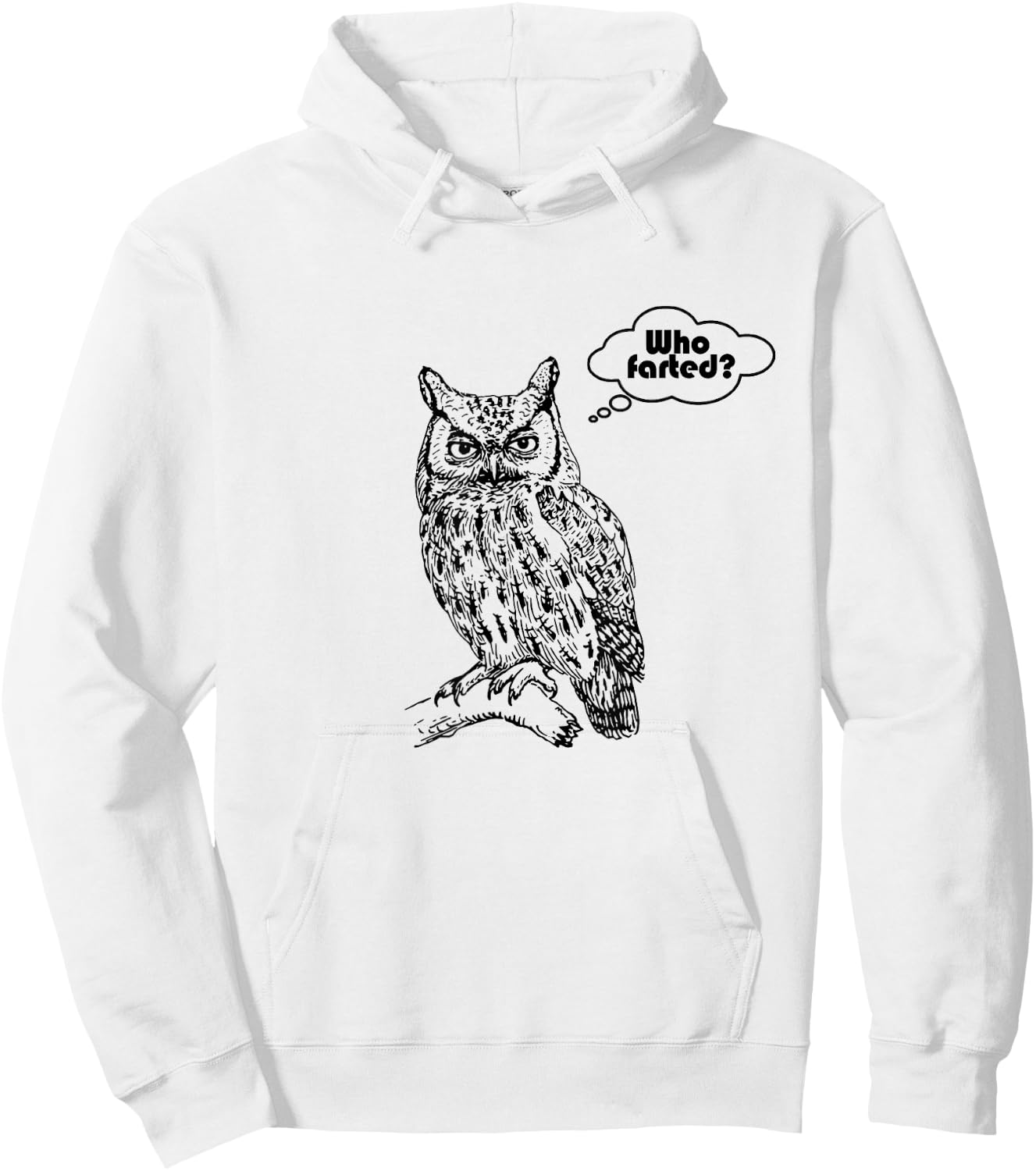 Who Farted? Owl Funny Awkward Moment Hoodie - Hoodie | White