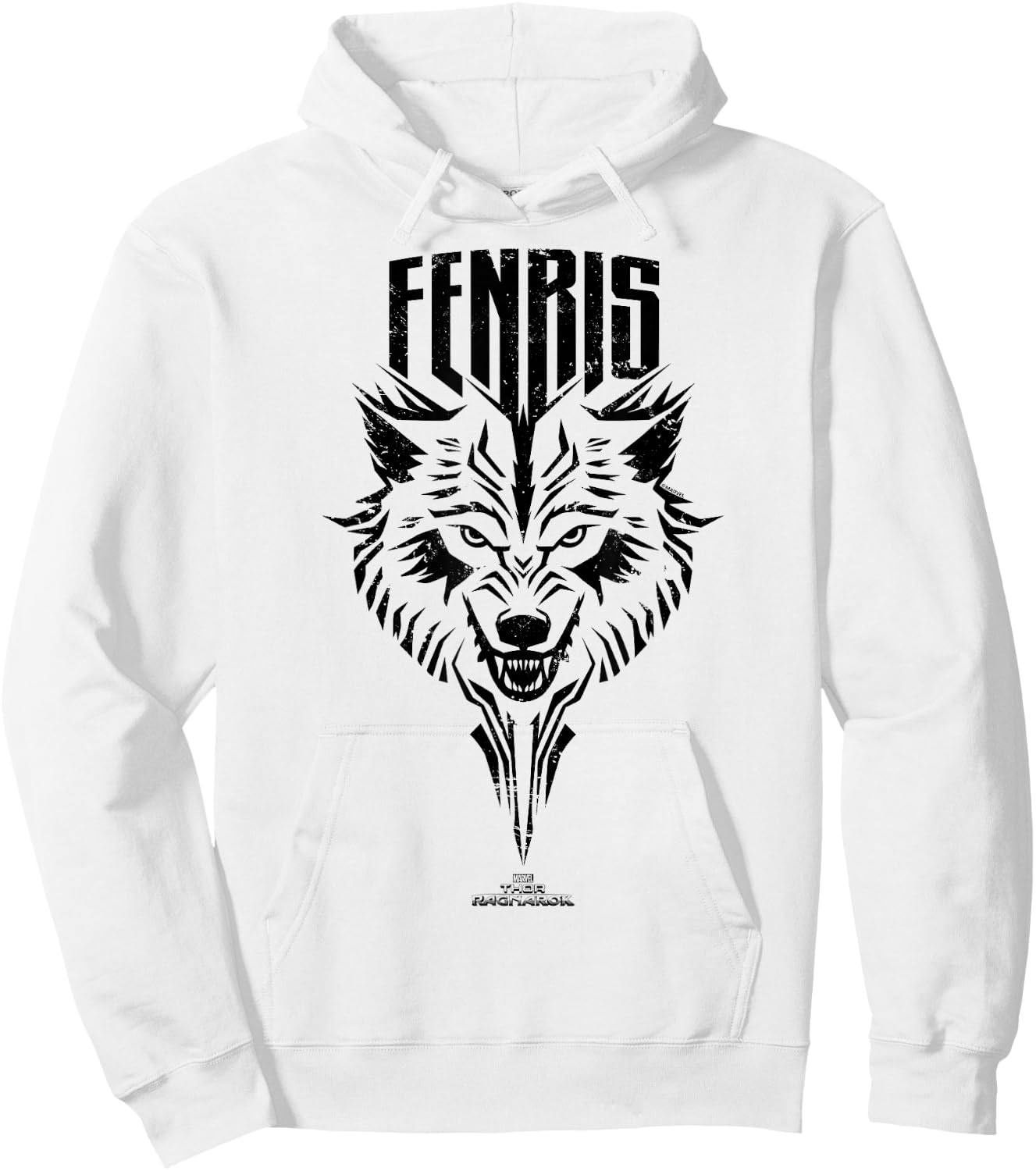 Marvel Thor Ragnarok Fenris The Wolf Stamped Hoodie - Hoodie | White