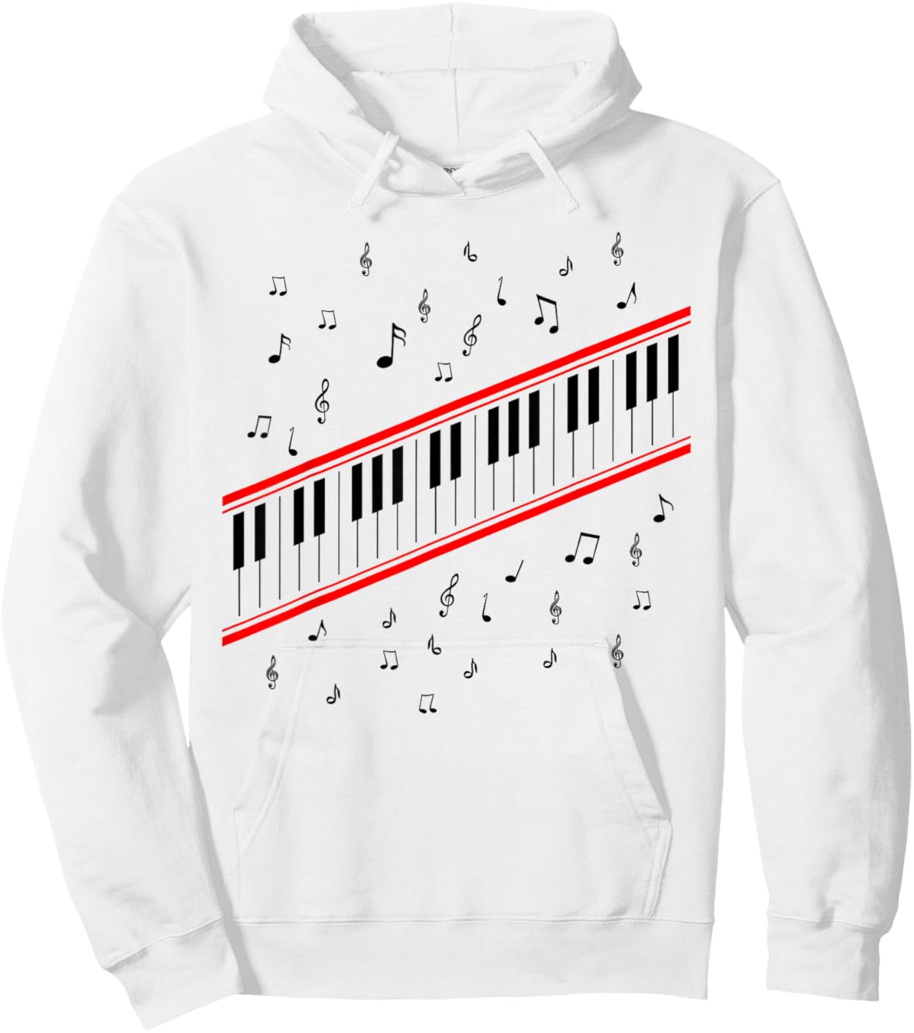 Piano Keys Lover Beat It Pianist 1980s Dance Costume Music Hoodie - Hoodie | White
