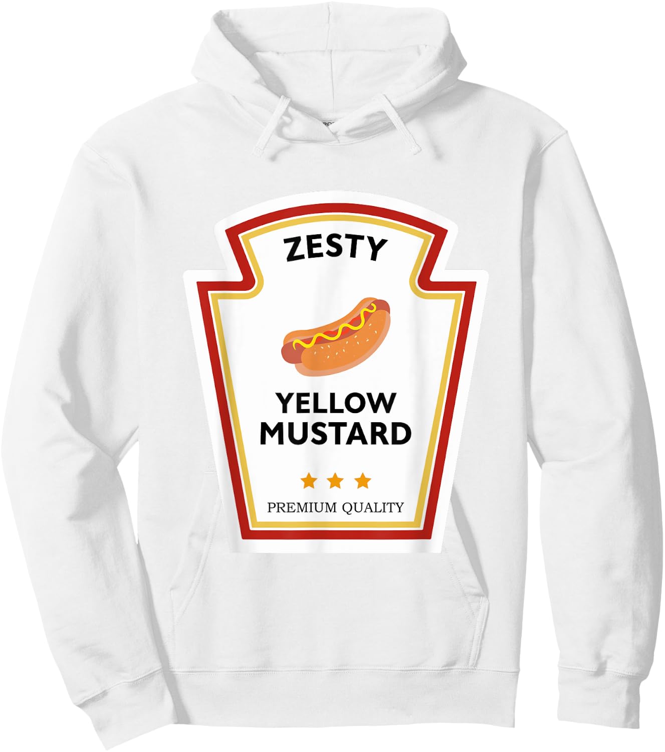 Zesty Yellow Mustard Condiment Group Costume Hoodie - Hoodie | White