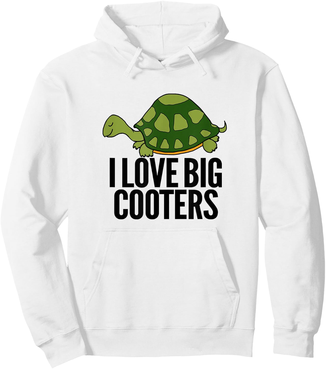 Funny Turtle Reptile I Love Big Cooters Crude Humor Gag Gift Hoodie - Hoodie | White