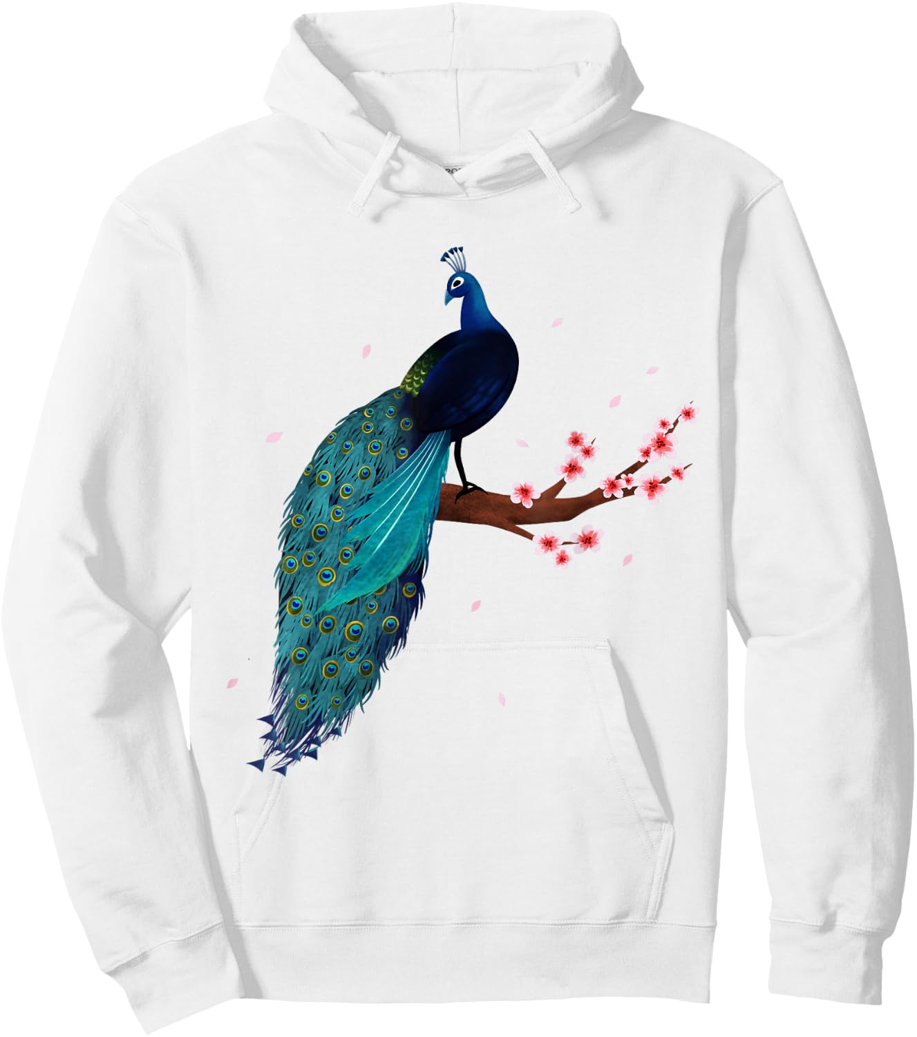 Vintage Peacock Japanese Beauty Bird Flower Gift T Shirt Hoodie - Hoodie | White
