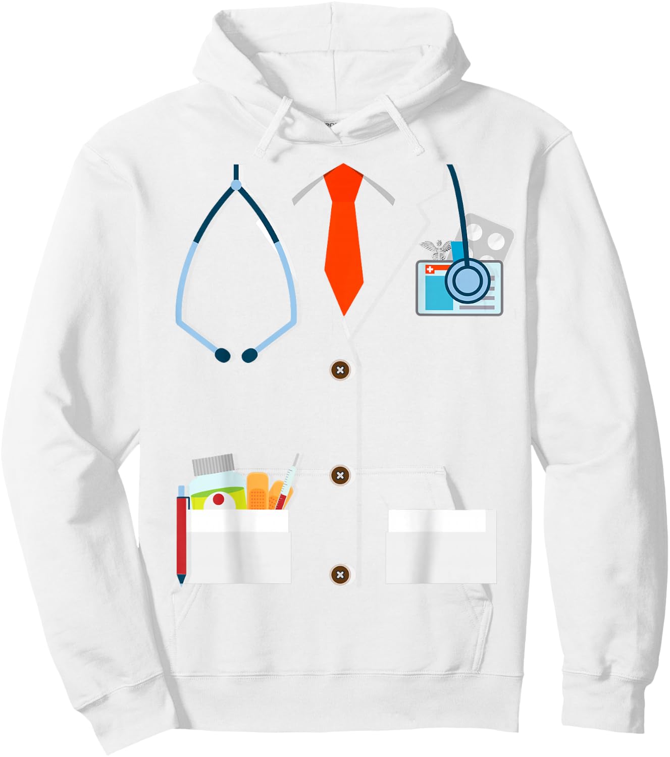 Doctor White Lab Coat Funny Halloween Costume Women Hoodie - Hoodie | White