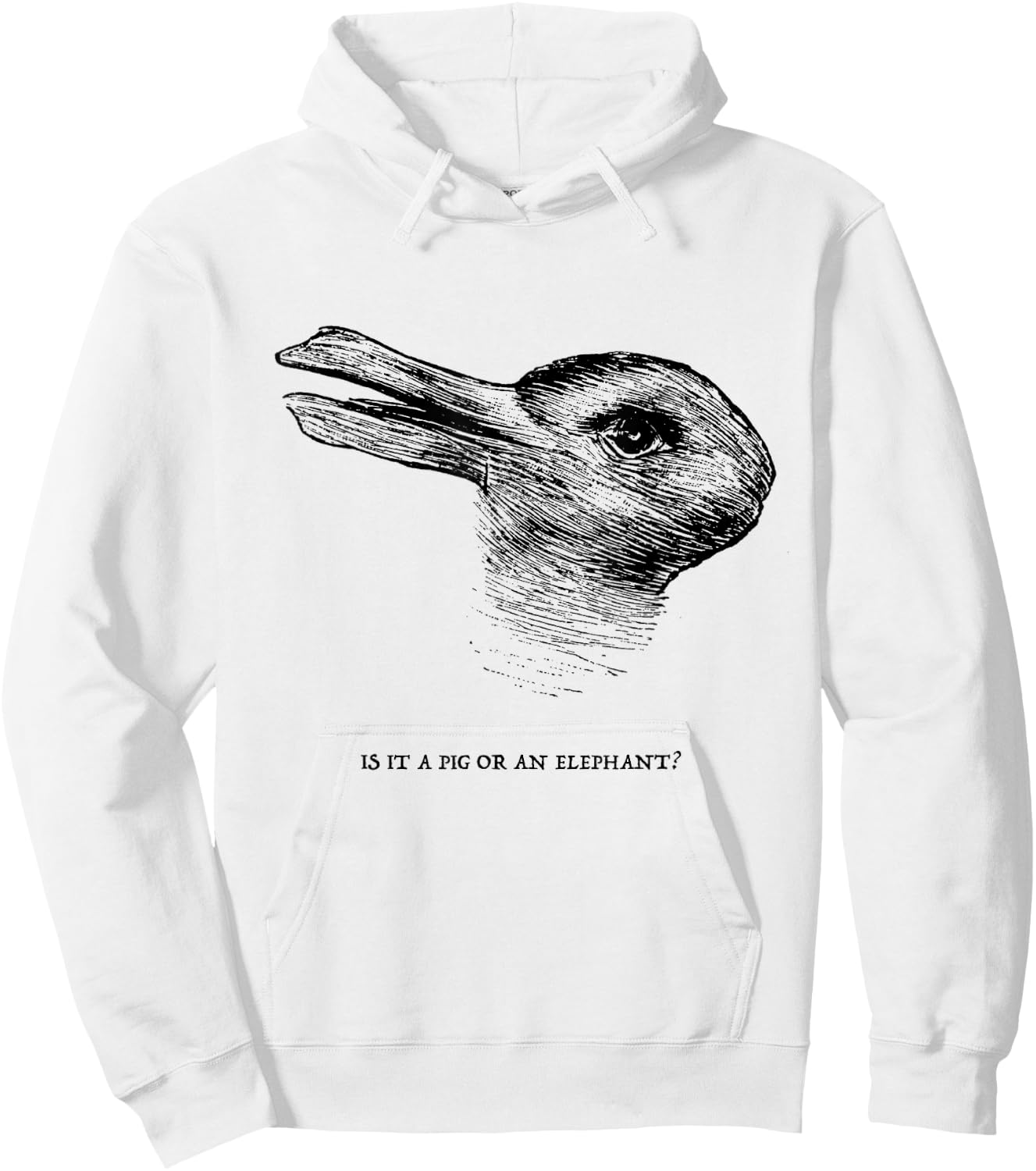 Optical illusion shirt: duck rabbit shirt Hoodie - Hoodie | White