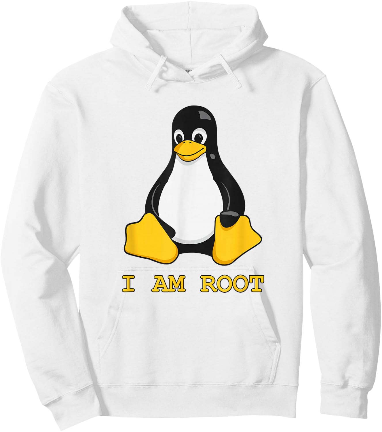Linux Mascot Tux the Penguin I Am Root Men Women Kids Hoodie - Hoodie | White