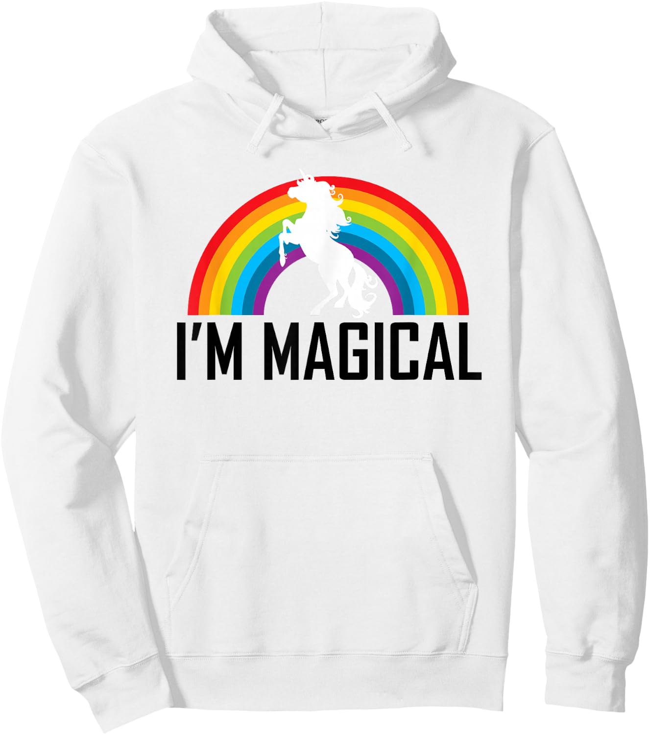 Unicorn I'm Magical Rainbow T Shirt for Girl Women Kids Gift Hoodie - Hoodie | White