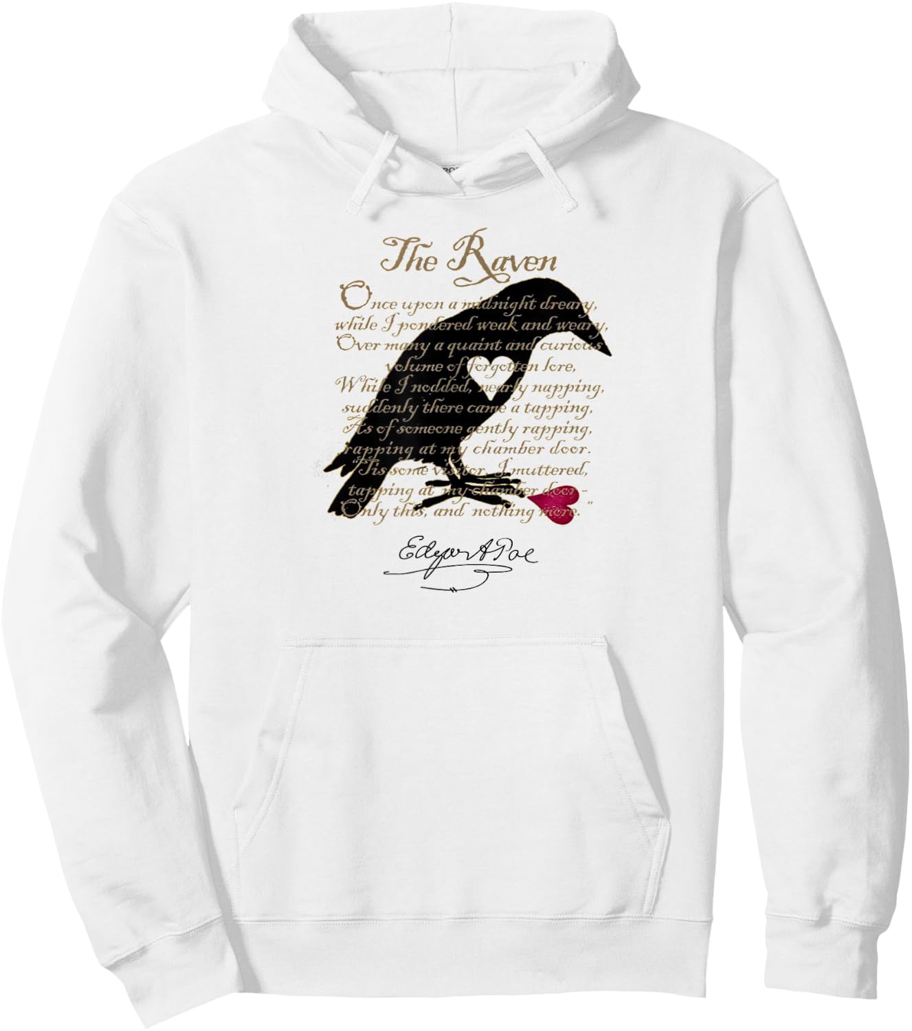 Edgar Allan Poe T Shirt Gothic Tales of Poe Gif for Readers Hoodie - Hoodie | White