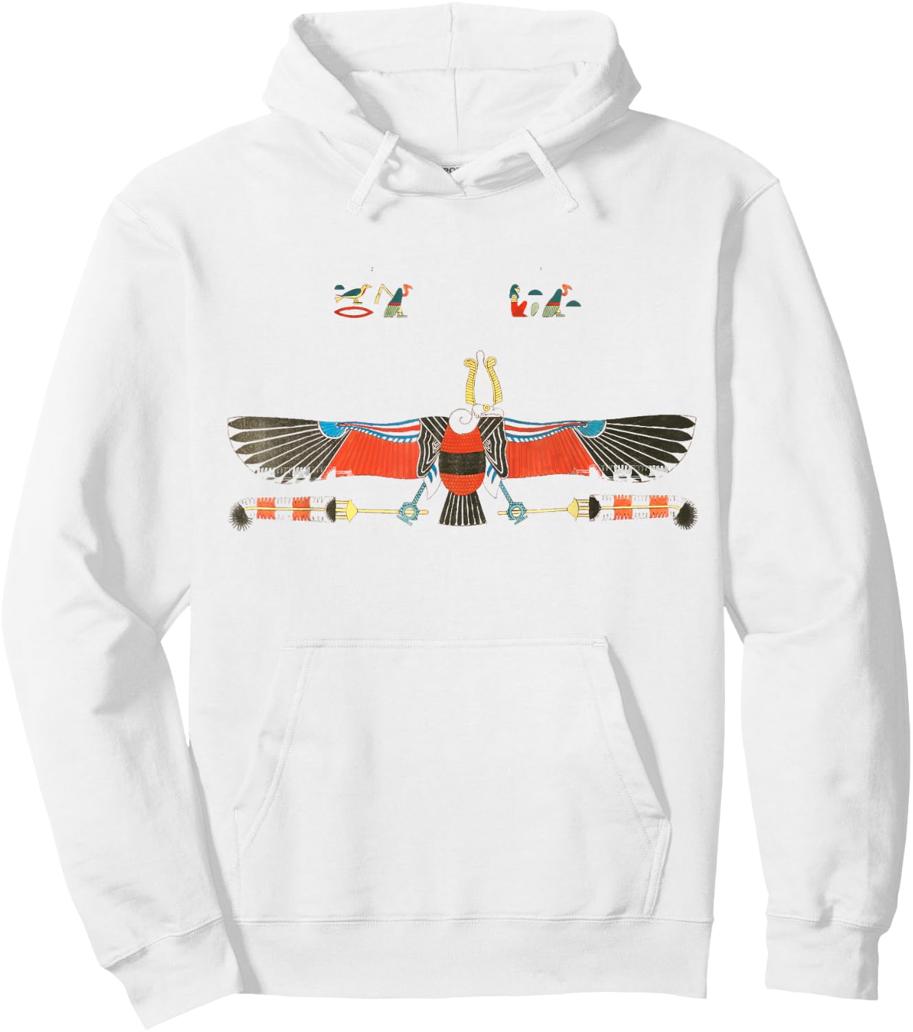 The Vulture emblem of Neith Egyptian hieroglyph hieroglyphic Hoodie - Hoodie | White