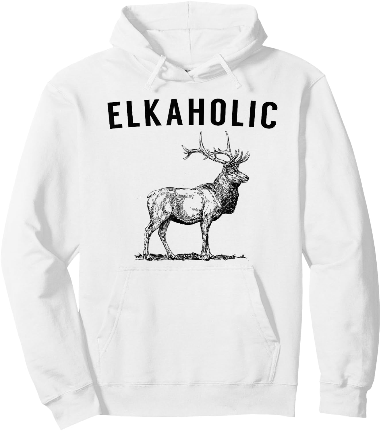 Elkaholic - Funny Elk Hunting Hoodie - Hoodie | White