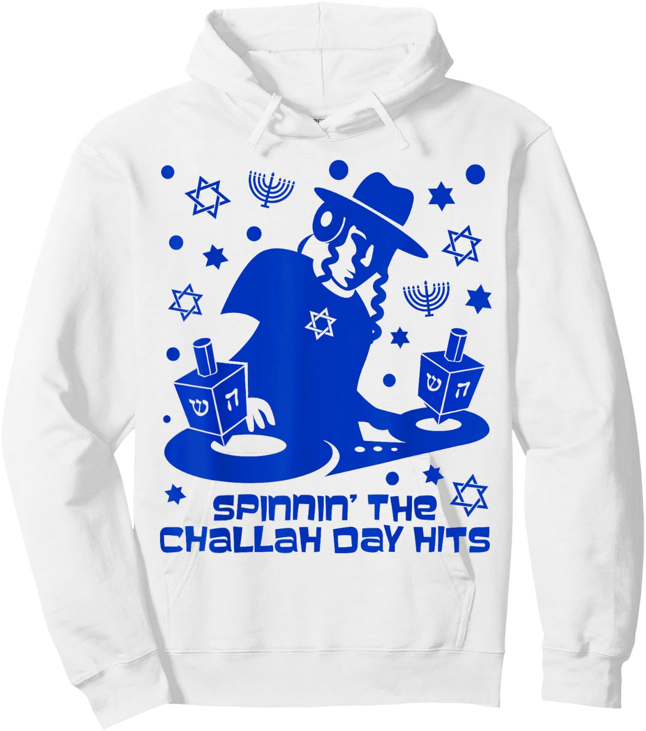Funny Hanukkah Dreidel DJ Gift Challah Day Hits Hoodie - Hoodie | White