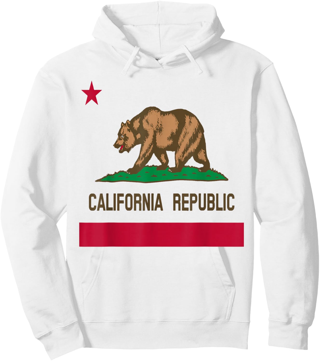 California Republic State Flag 1846 Vintage T Shirt Hoodie - Hoodie | White