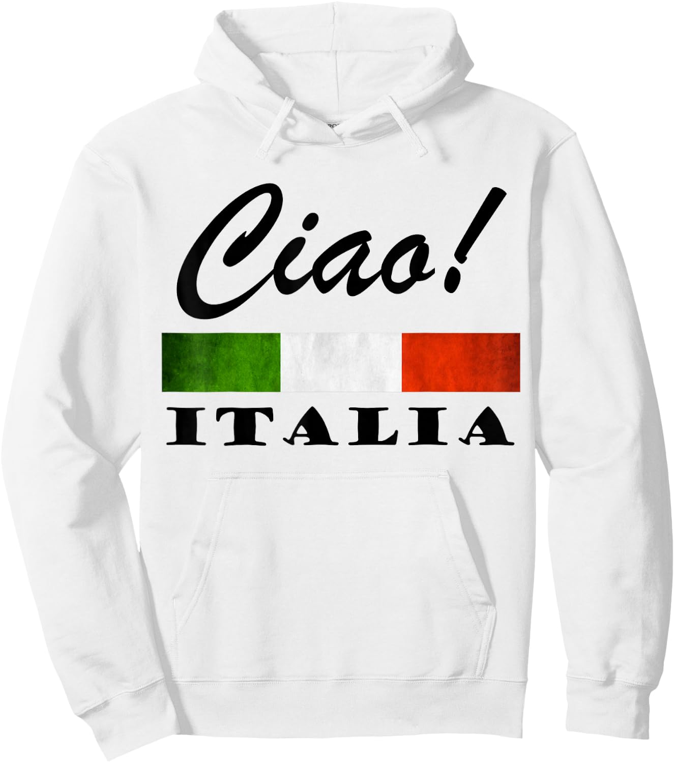 Ciao Italia Tricolore Green White and Red Italian Flag Italy Hoodie - Hoodie | White