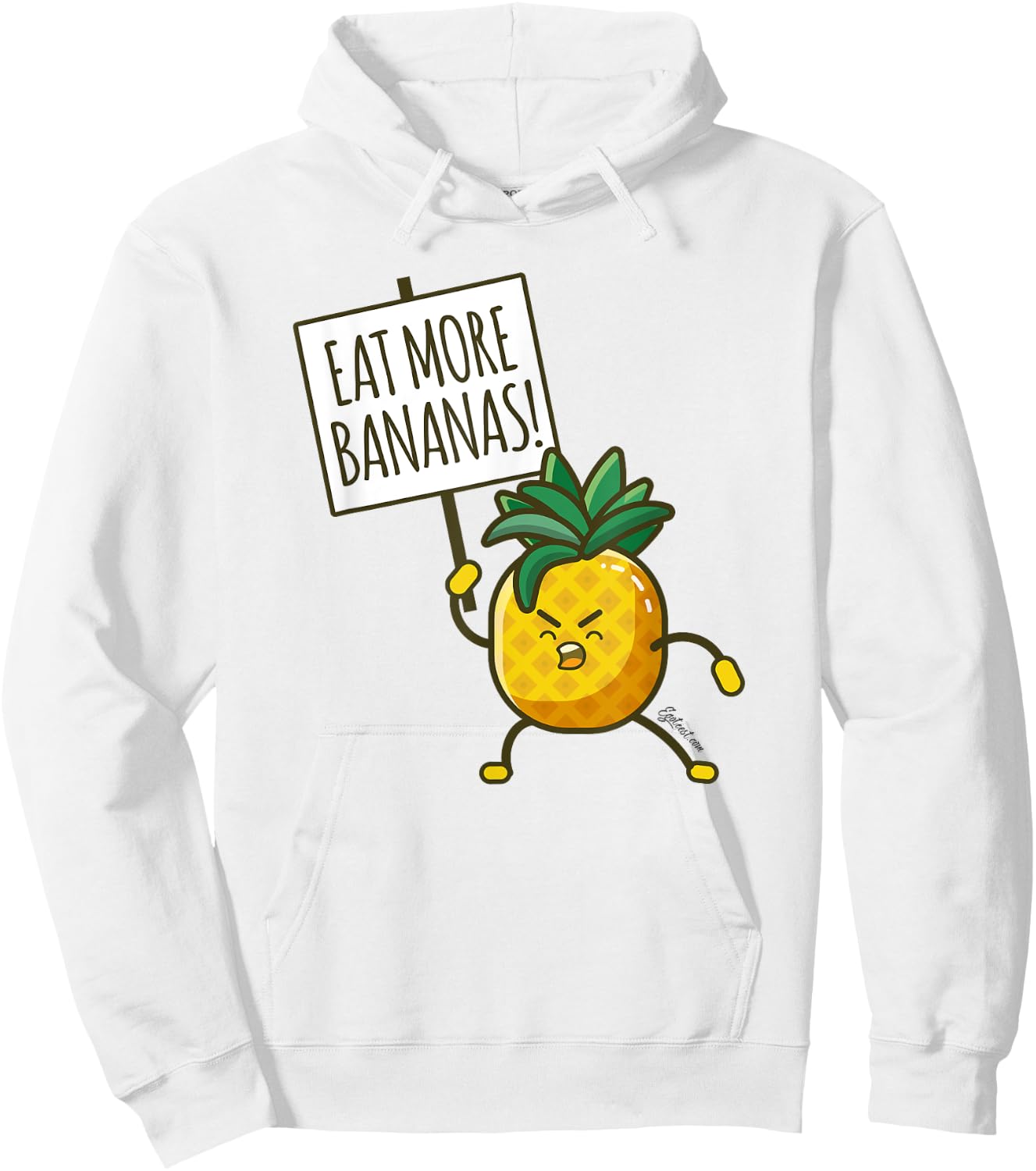 Egoteest: Eat More Bananas - Cartoon - Comic Hoodie - Hoodie | White