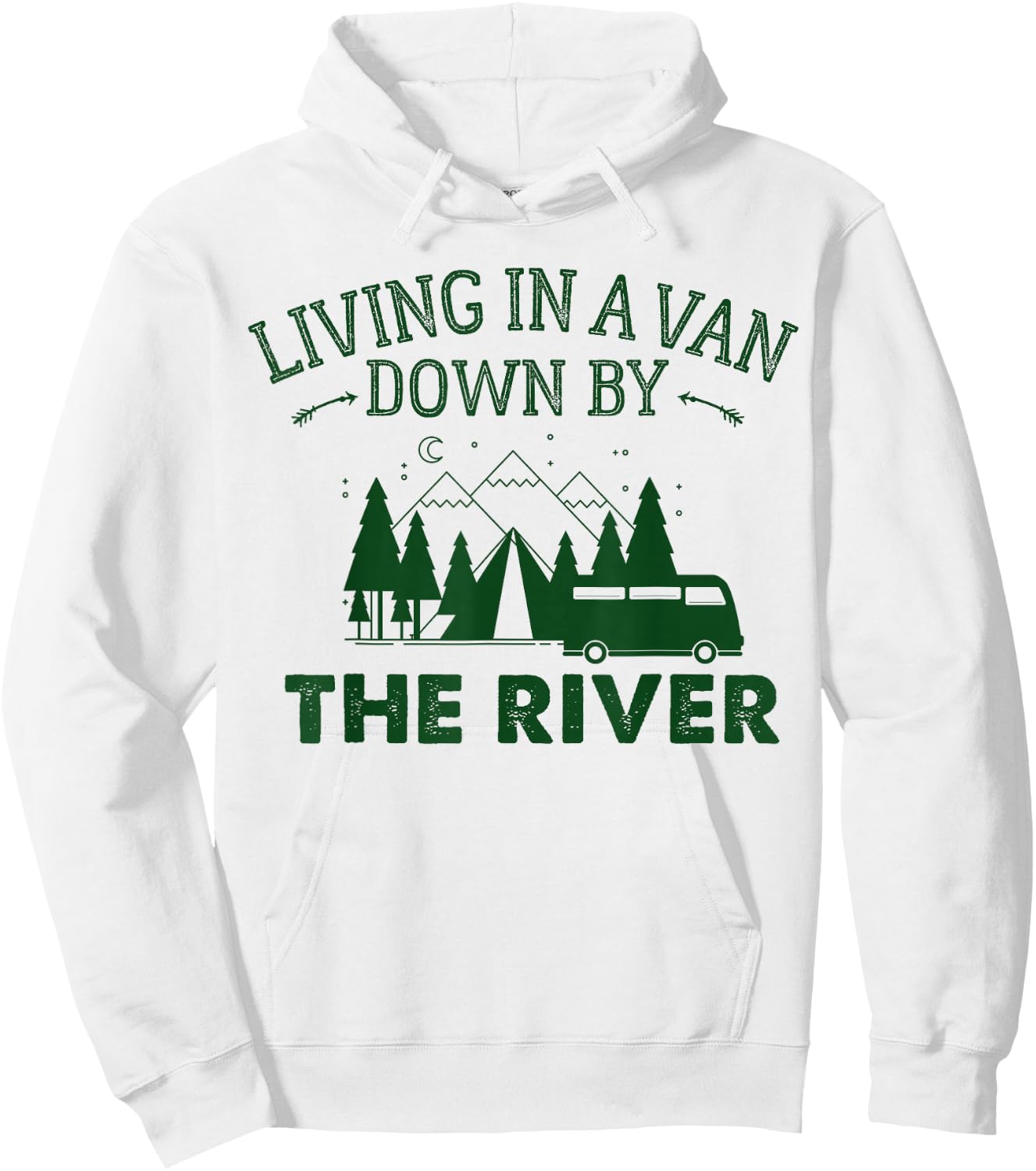 Living in a Van Down by The River Shirt Summer Camping Home Hoodie - Hoodie | White