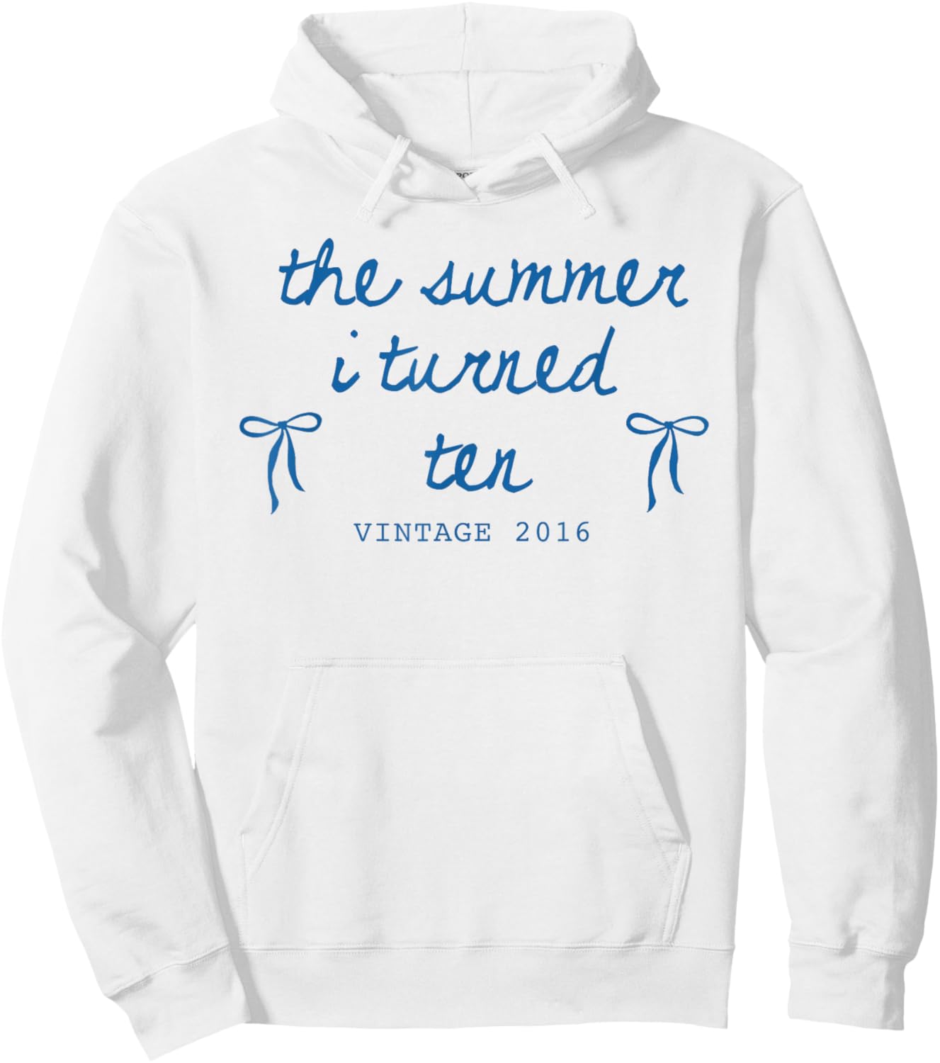 Summer I Turned 10 Vintage 2016 Cute Bow 10th Birthday Girl Hoodie - Hoodie | White