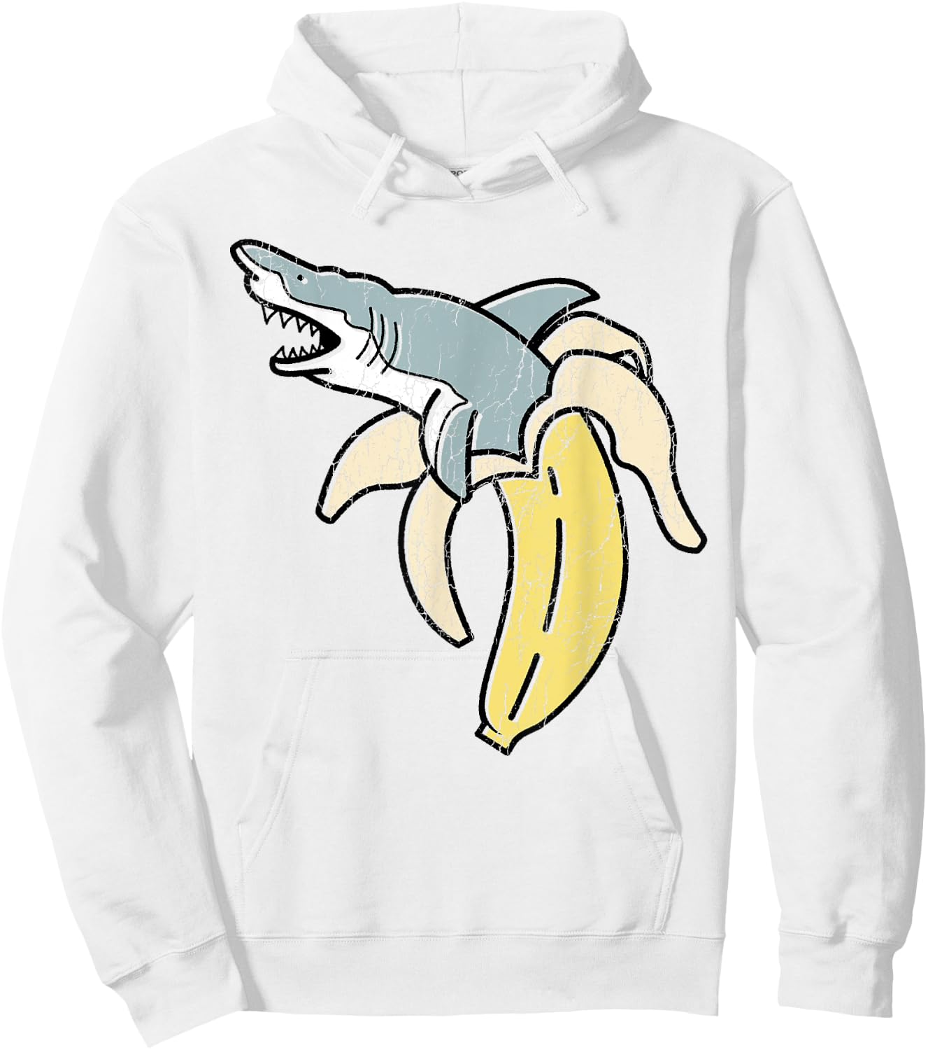 Cute Banana Shark Shirt Gift Animal Lovers Hoodie - Hoodie | White