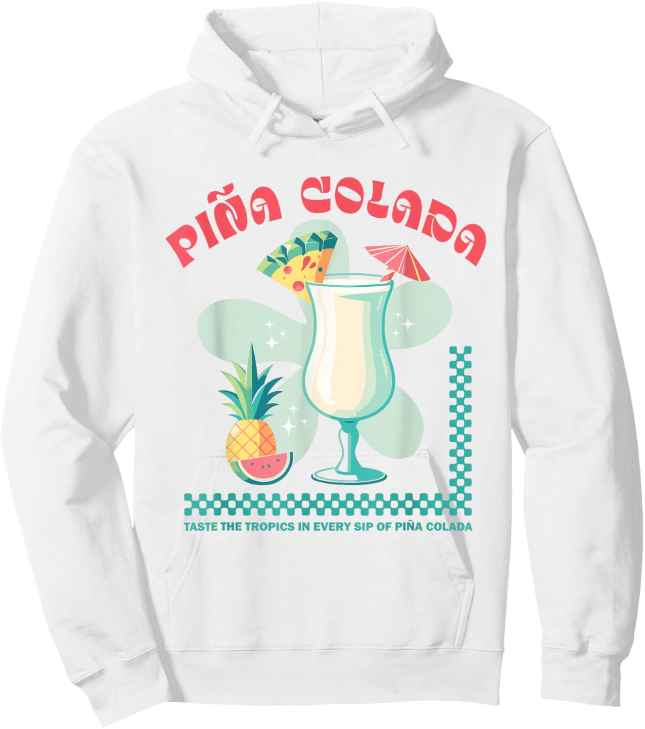 Tropical Piña Colada Retro Cocktail Pineapple Drink Beach Hoodie - Hoodie | White