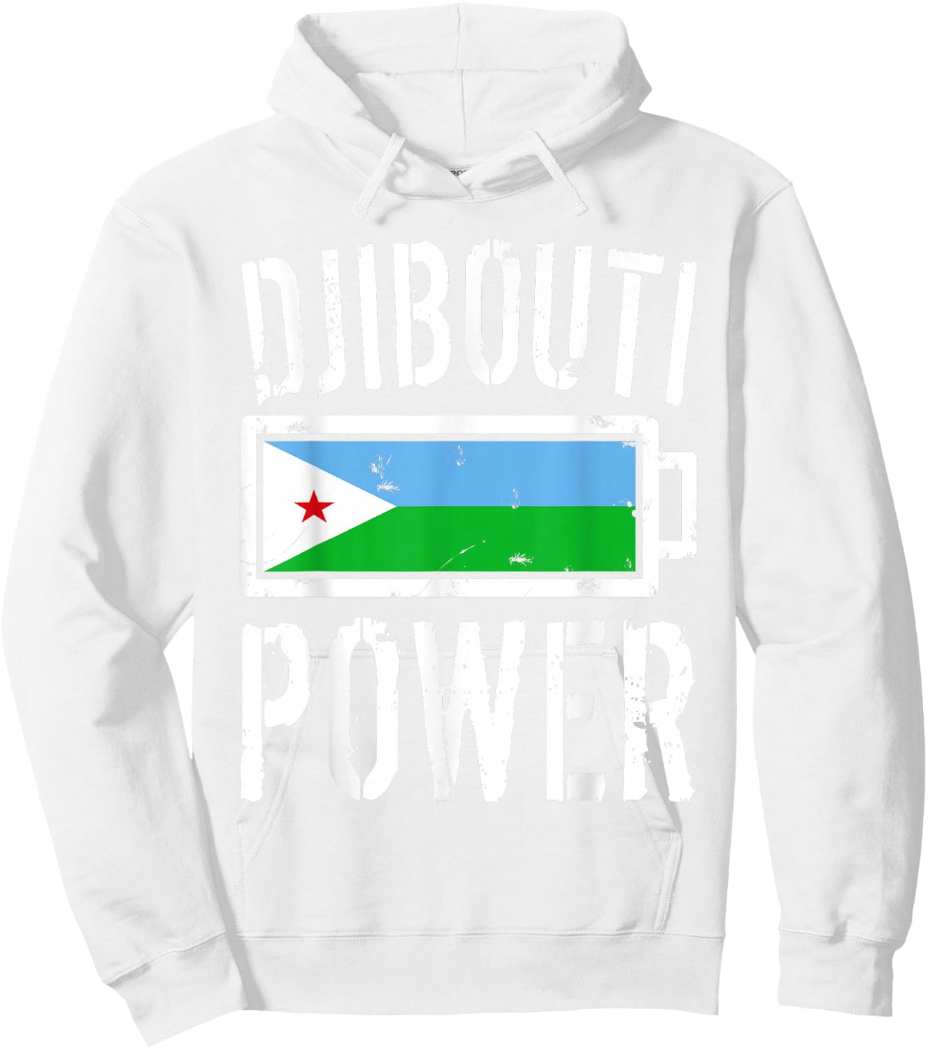 Djibouti Flag | Djibouti Power Battery Proud Hoodie - Hoodie | White