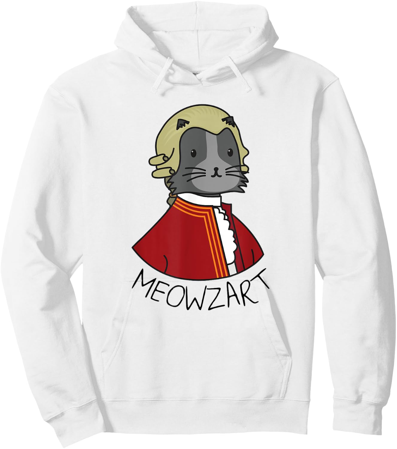 Meowzart | Funny Cat & Classic Music Mozart Men Women Kids Hoodie - Hoodie | White