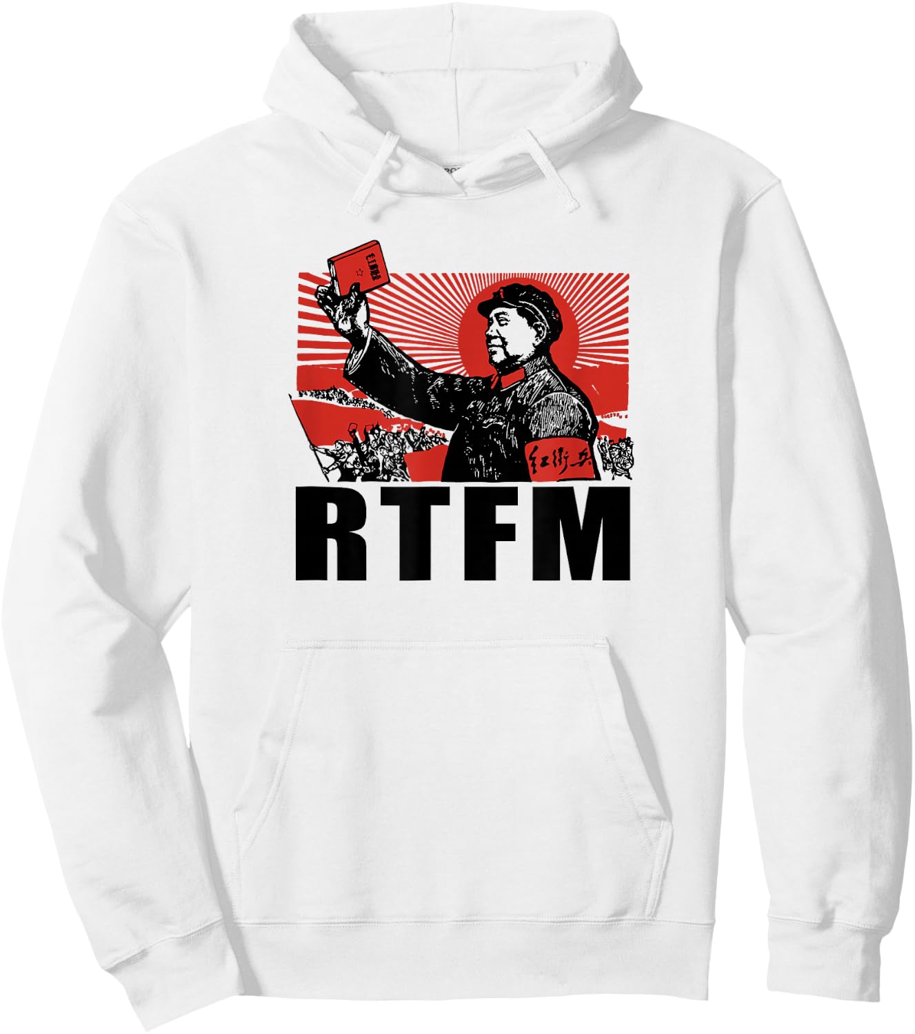 Mao RTFM Propaganda Style Graphic Hoodie - Hoodie | White