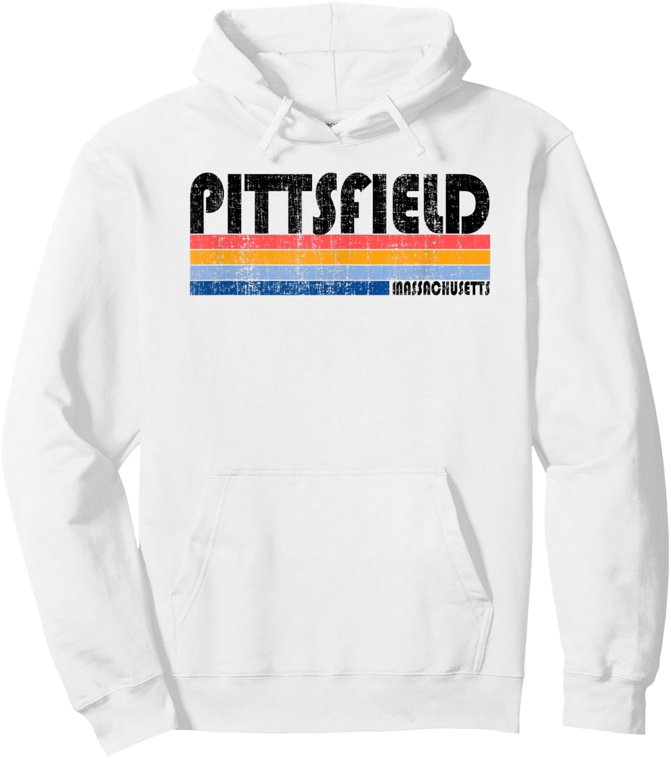 Vintage 70s 80s Style Pittsfield, Massachusetts Hoodie - Hoodie | White