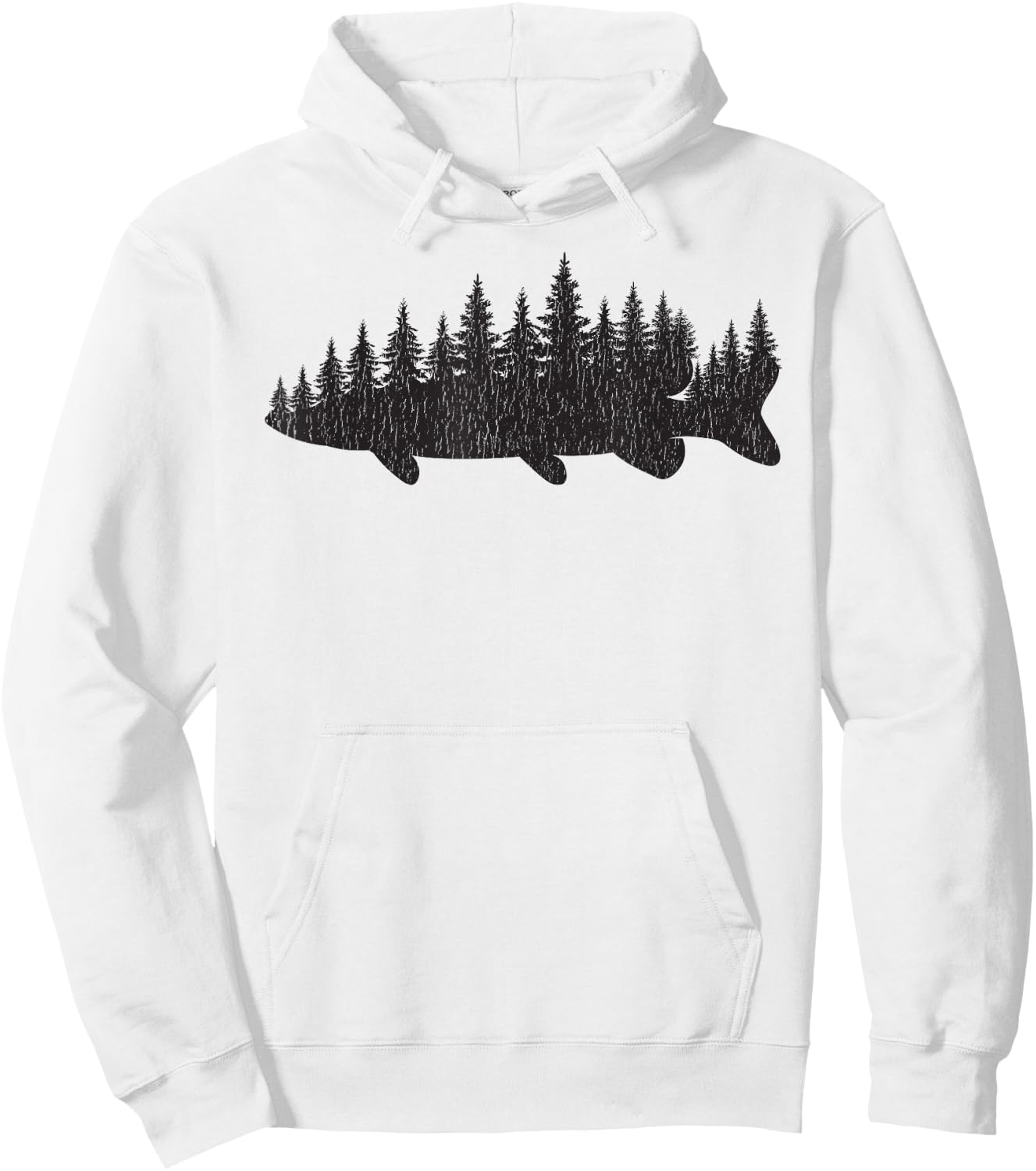 Northern Pike Treeline Fisherman Angling Hoodie - Hoodie | White