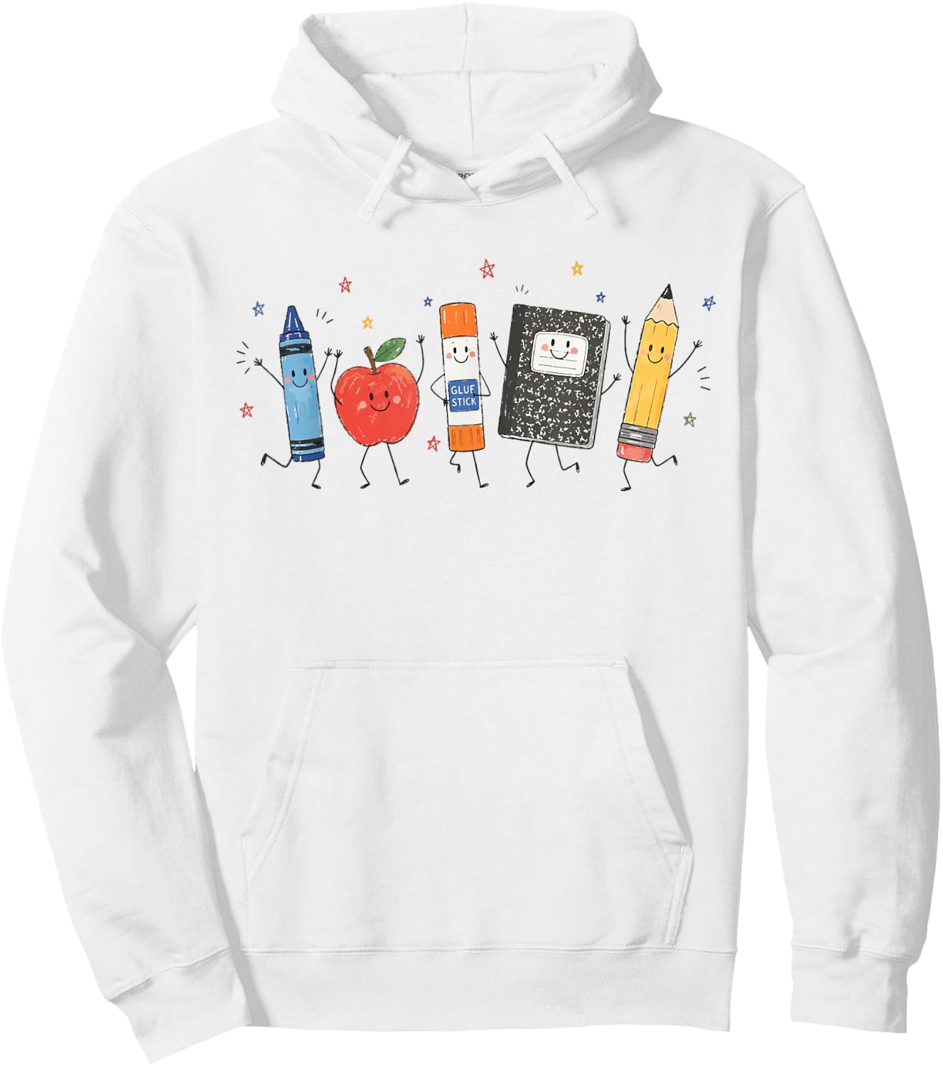Cute Apple Pencil Notebook Back to School Student Teacher Hoodie - Hoodie | White