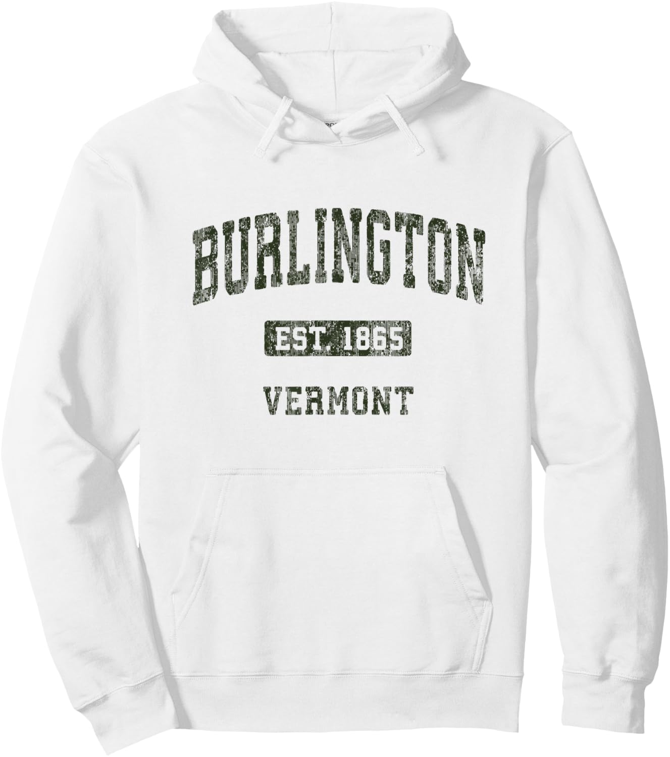 Burlington Vermont VT Vintage Athletic Sports Design Hoodie - Hoodie | White