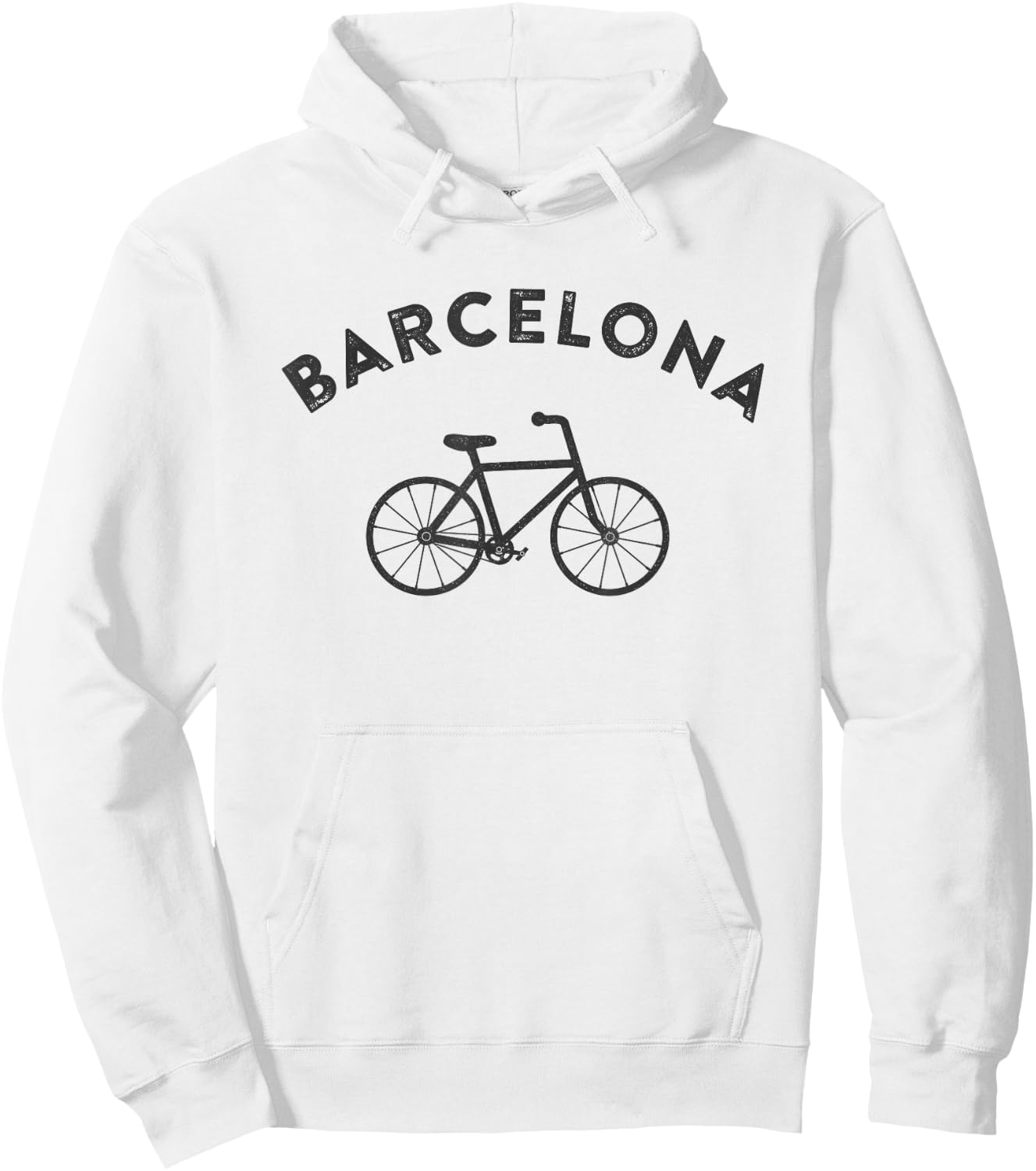 Barcelona City Bike Retro Style Cycling Spain Hoodie - Hoodie | White
