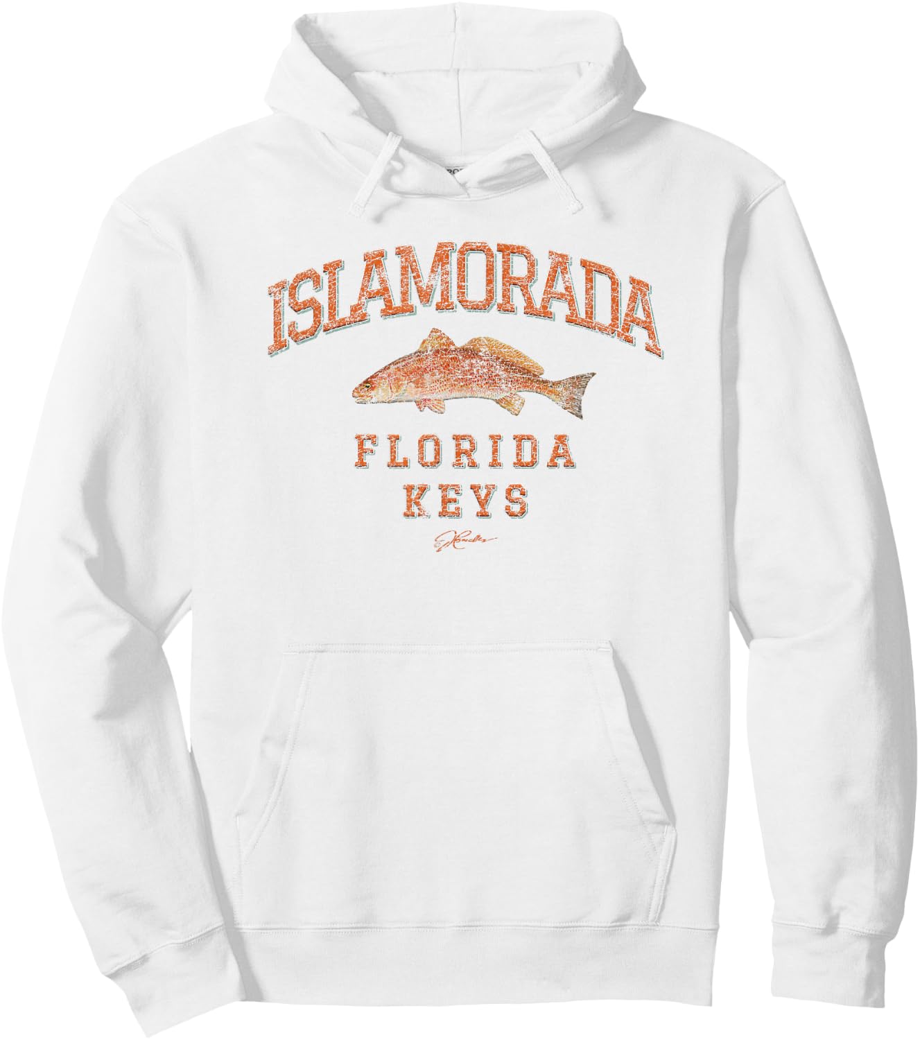 JCombs: Islamorada, Florida Keys, Redfish Hoodie - Hoodie | White