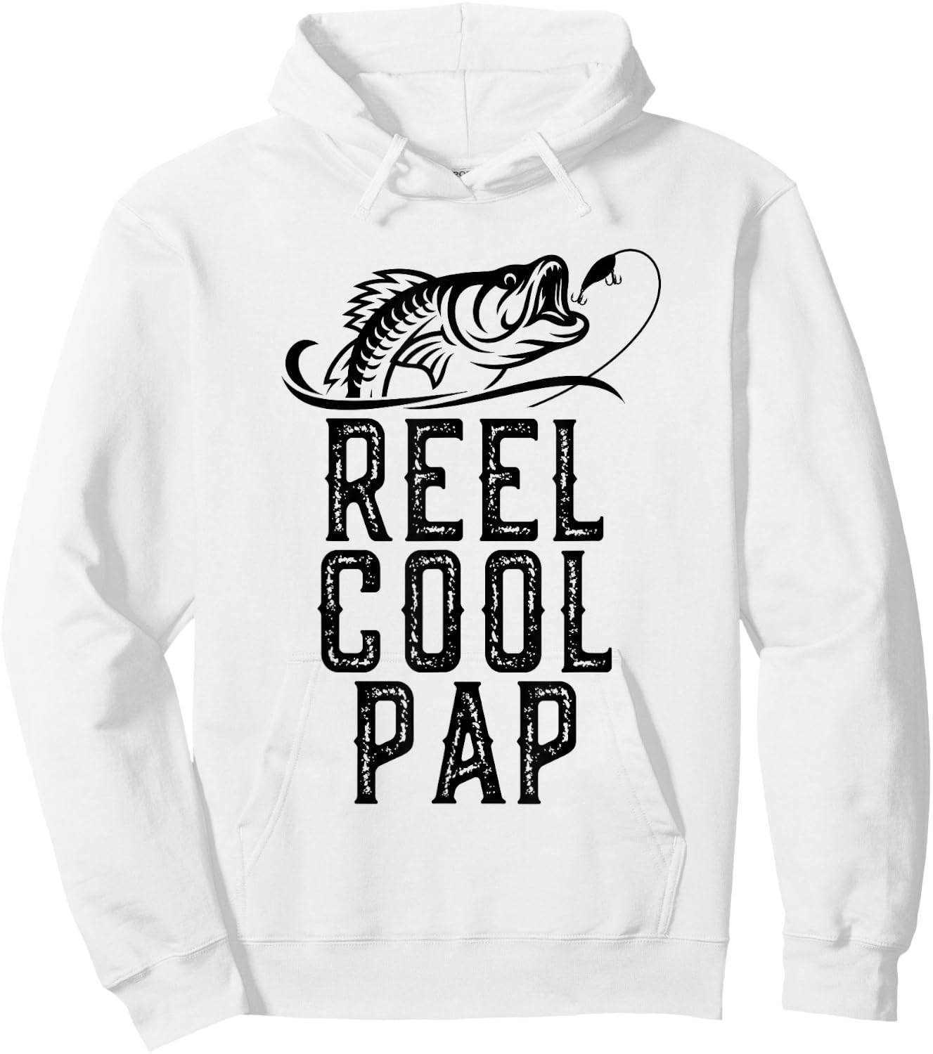 Reel Cool Pap Fishing Fisherman Funny Grandpa Retro Hoodie - Hoodie | White