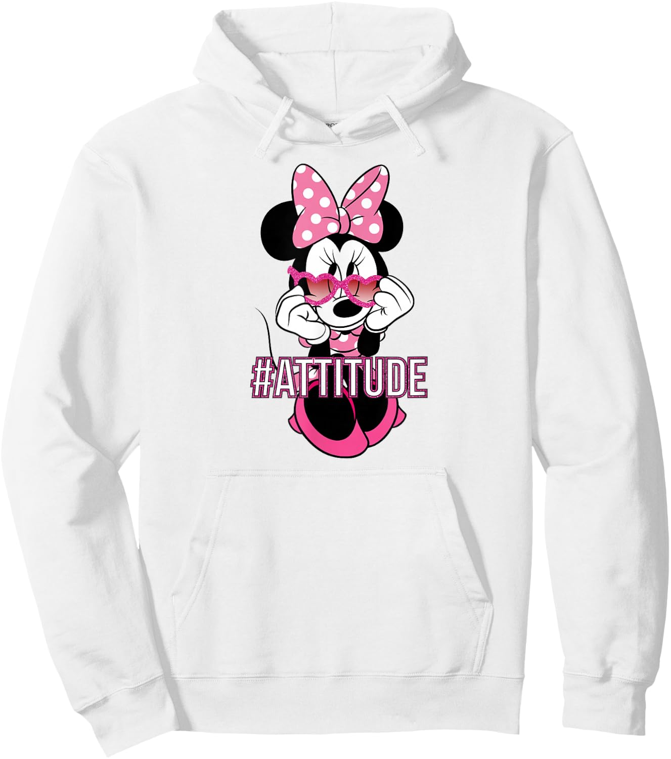 Minnie Mouse - Attitude Heart Sunglasses Hoodie - Hoodie | White