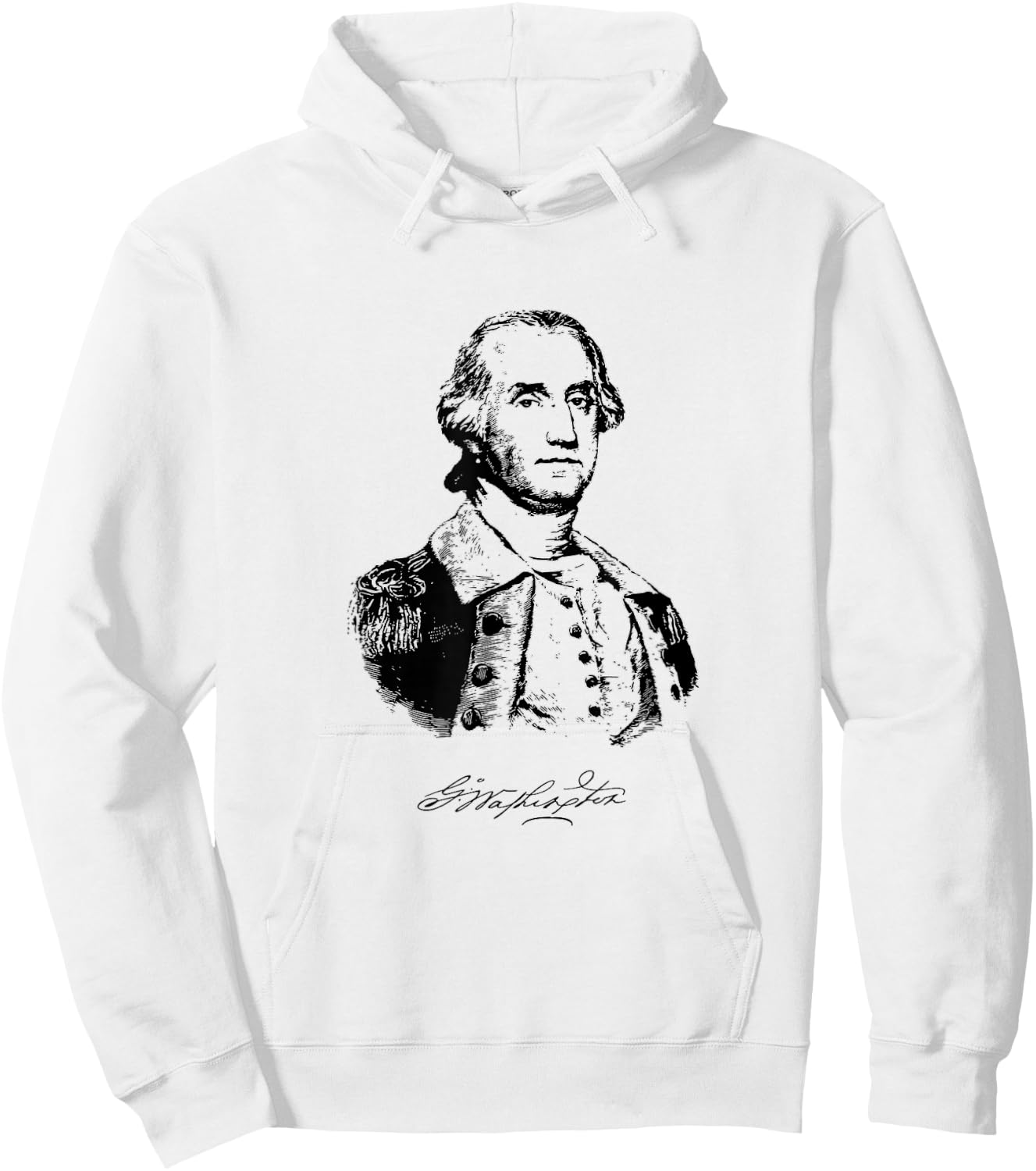 George Washington Historical Signature Presidential T shirt Hoodie - Hoodie | White